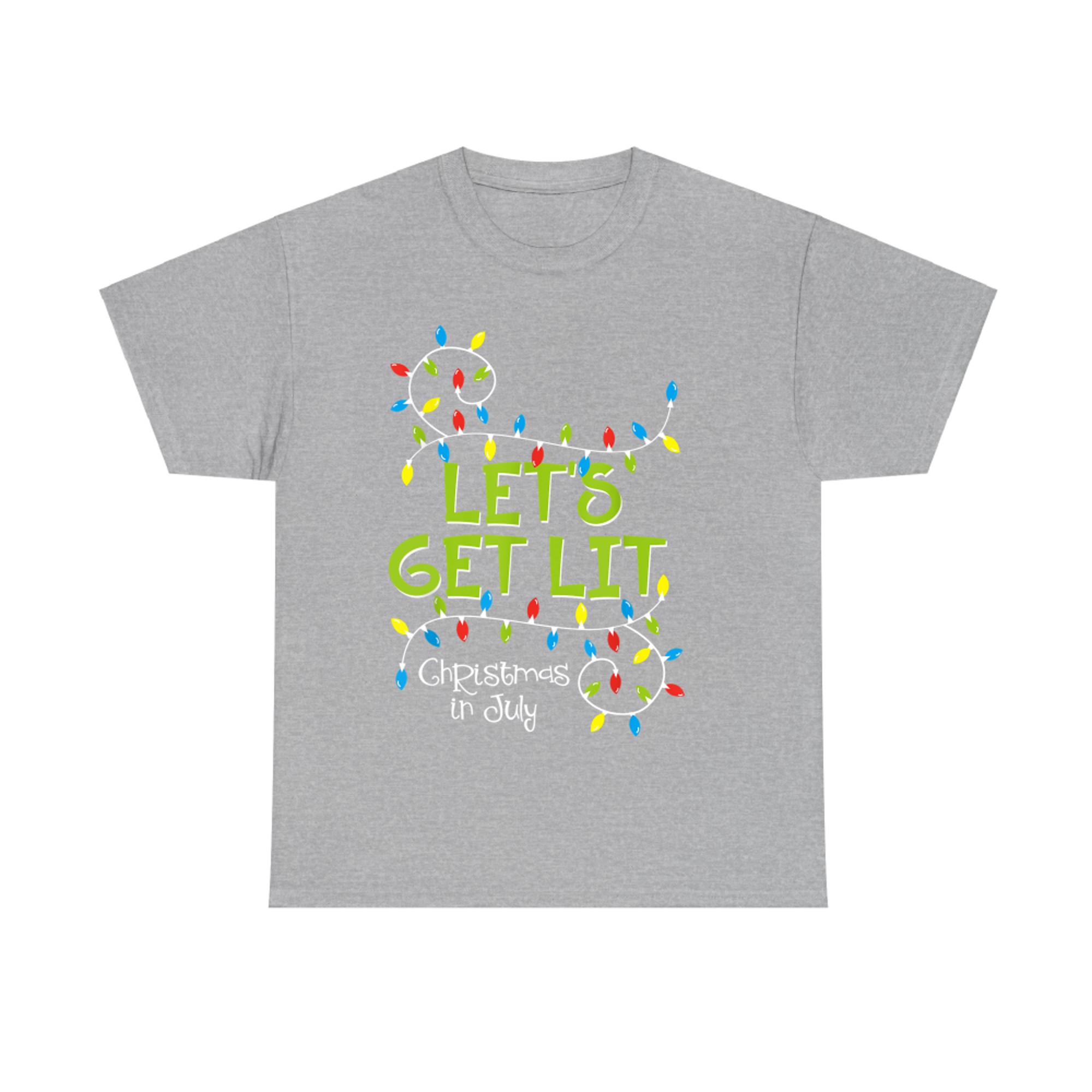 Funny Let's Get Lit Christmas In July Summer Lights T-Shirt