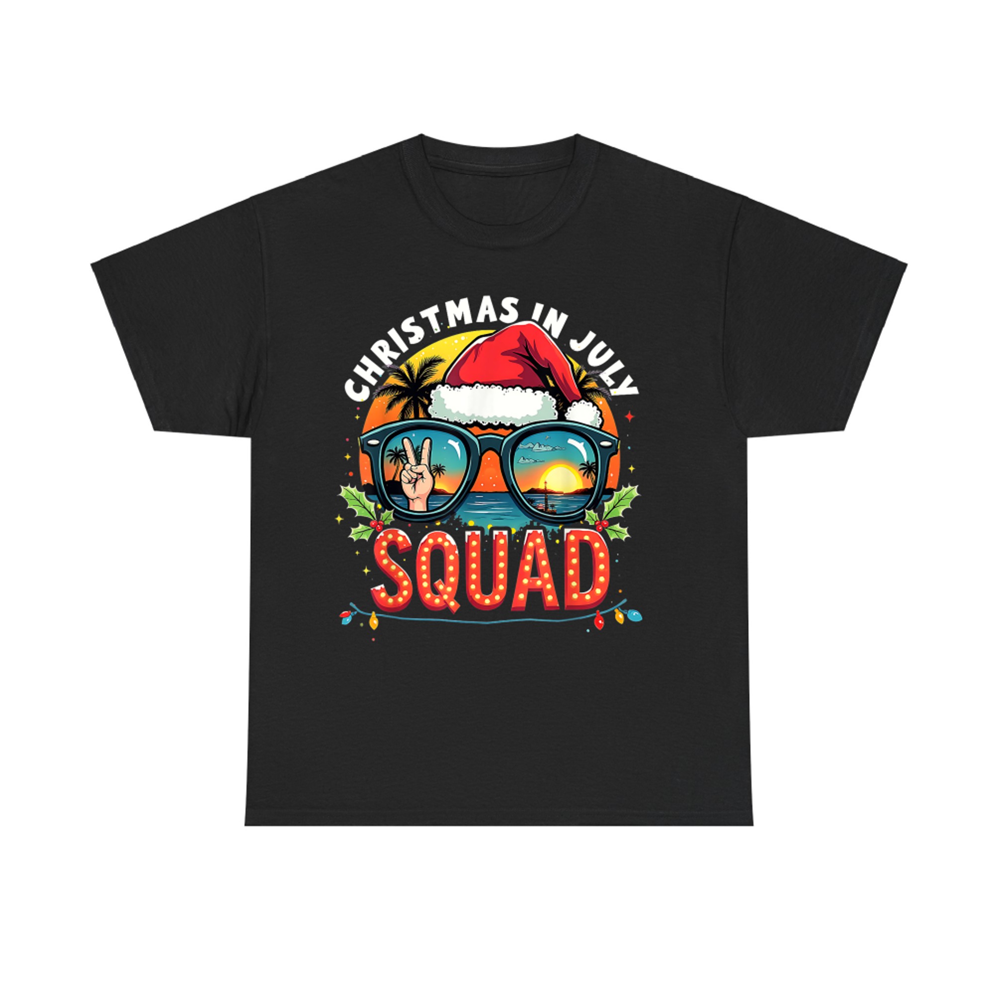 Funny Santa Summer Reindeers Christmas In July Squad T-Shirt