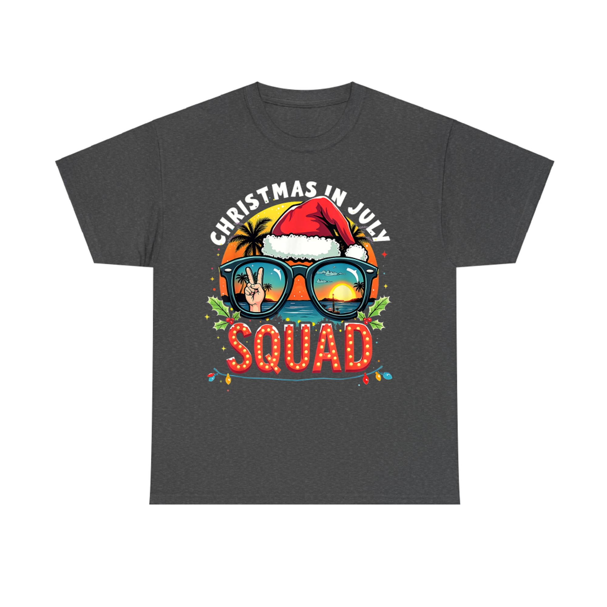Funny Santa Summer Reindeers Christmas In July Squad T-Shirt