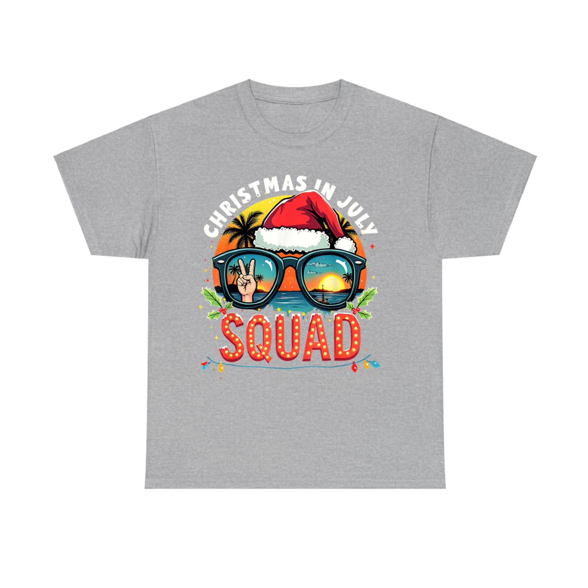Funny Santa Summer Reindeers Christmas In July Squad T-Shirt