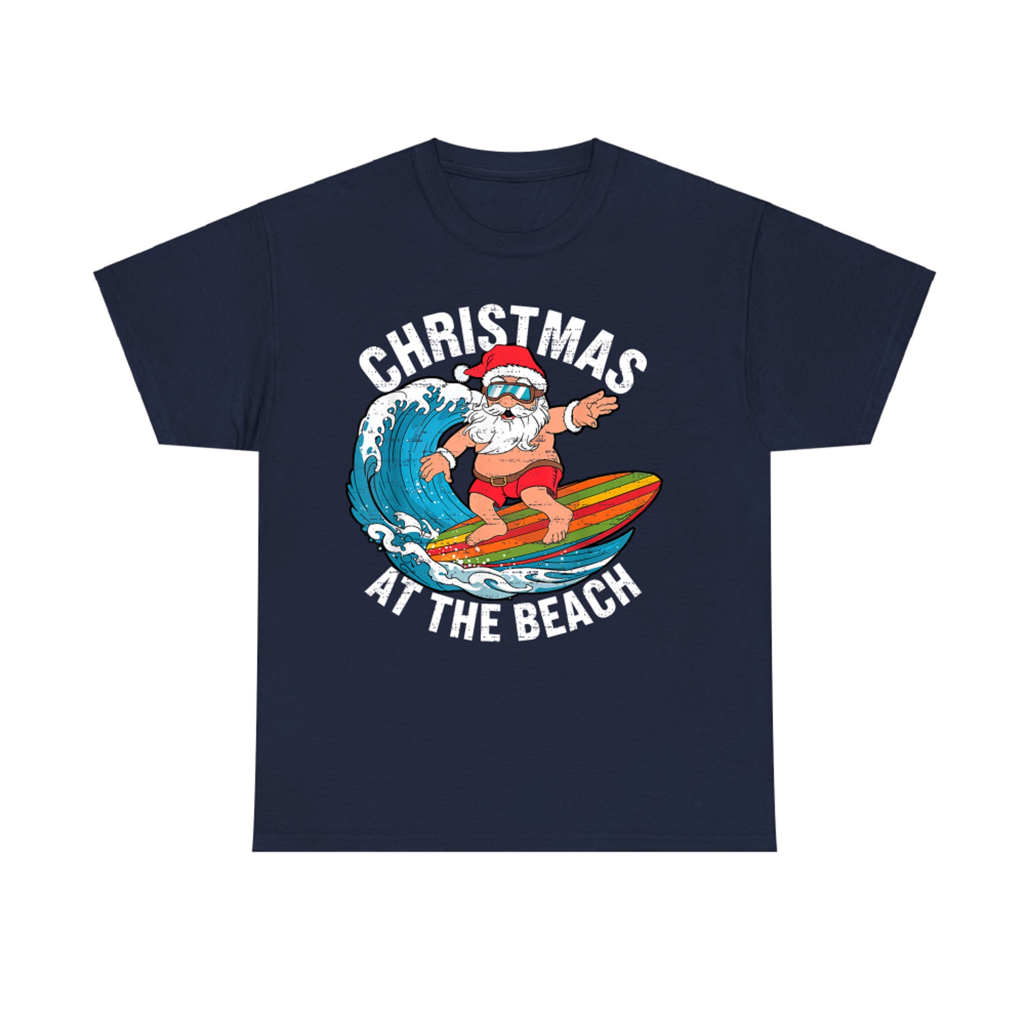 Funny Santa Surfing Christmas In July Xmas Summer Christmas T-Shirt