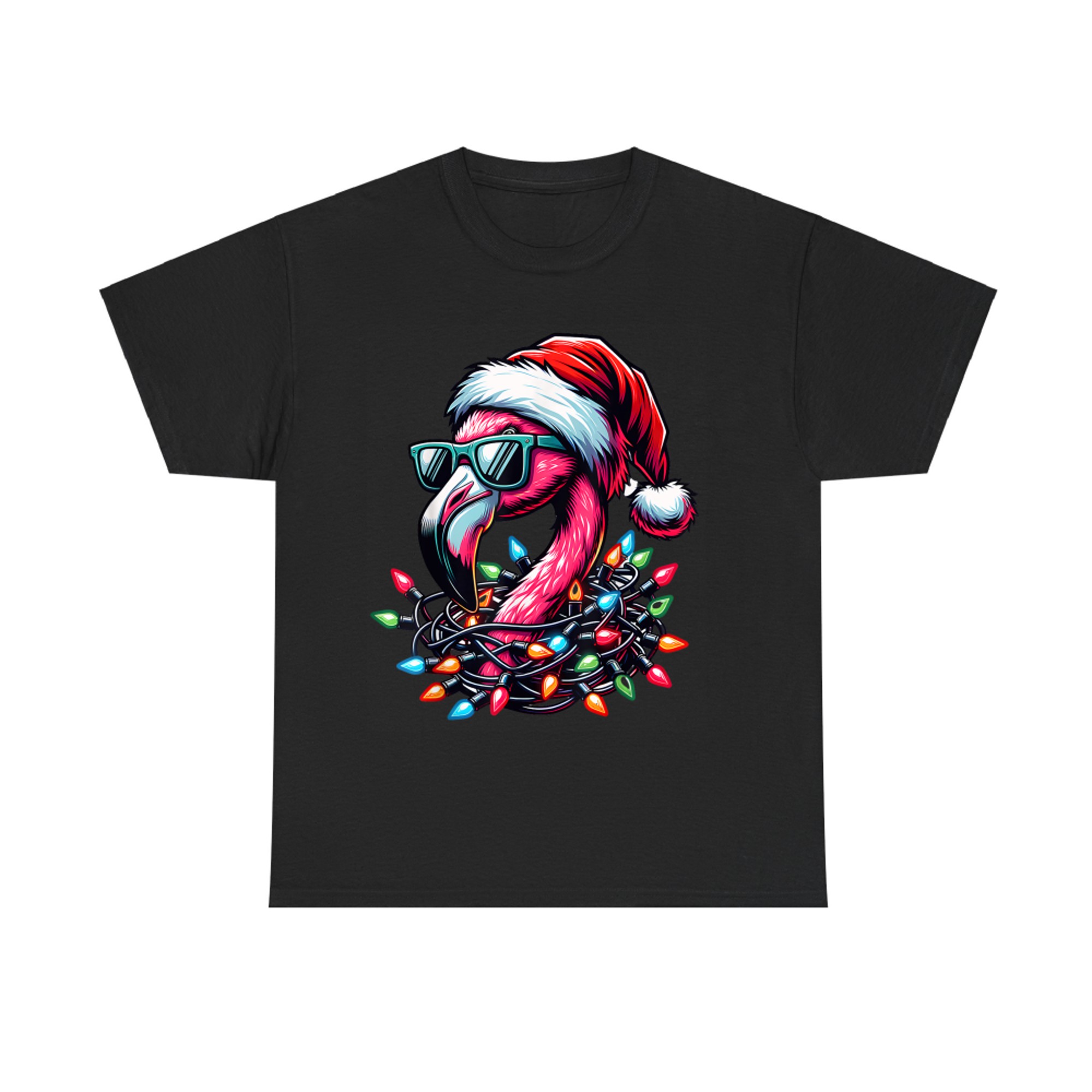 Funny Tropical Pink Flamingo Christmas in July Hawaii Summer T-Shirt