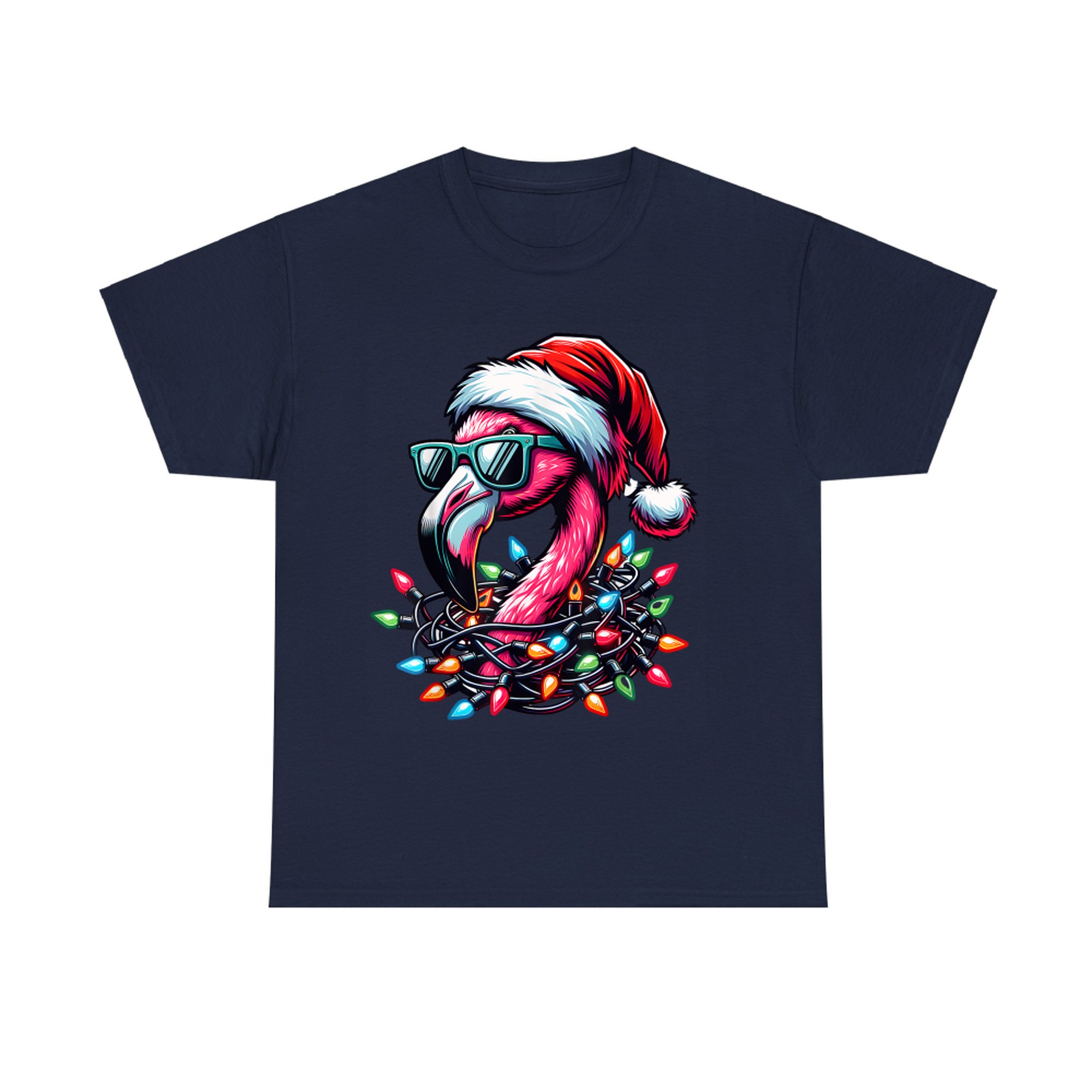 Funny Tropical Pink Flamingo Christmas in July Hawaii Summer T-Shirt