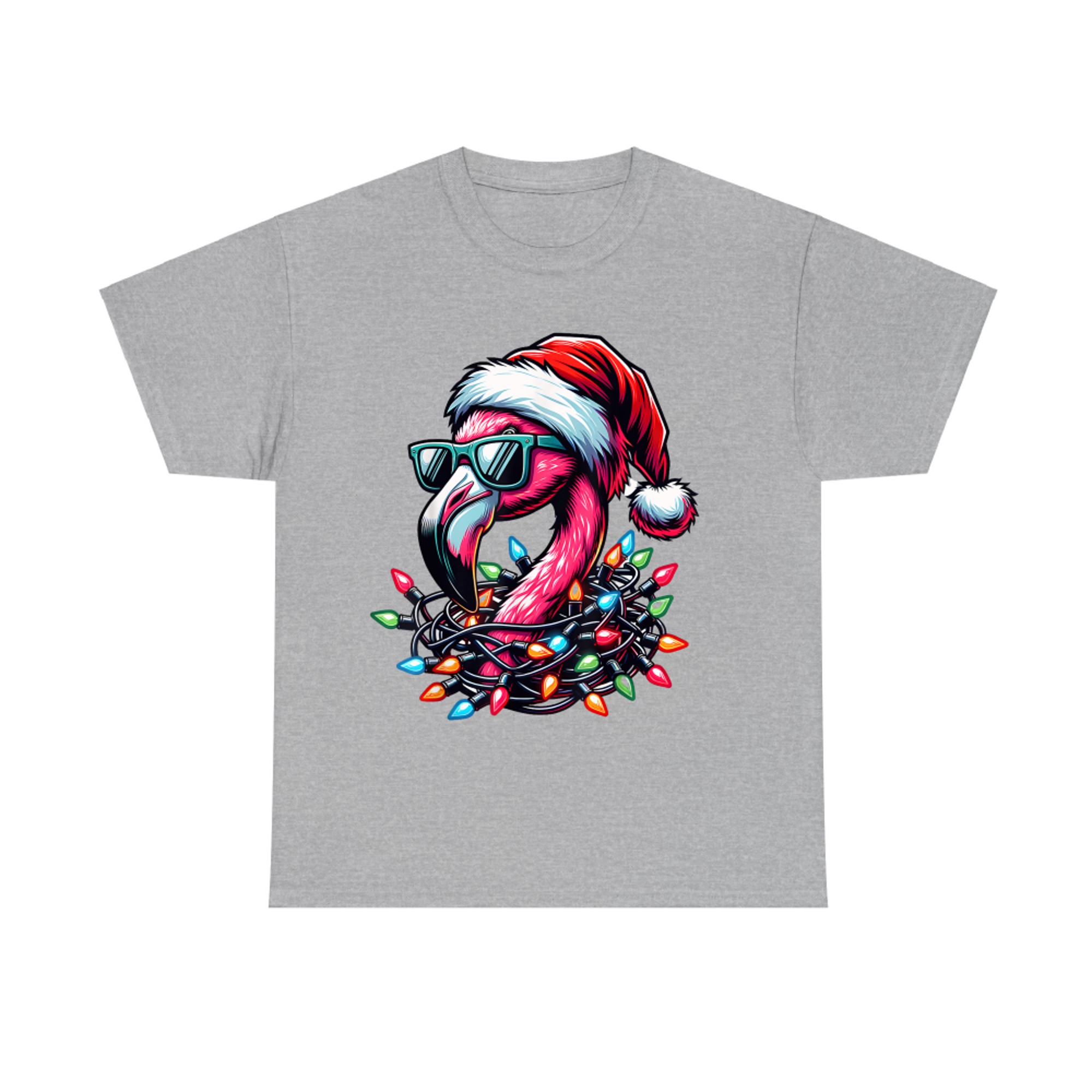 Funny Tropical Pink Flamingo Christmas in July Hawaii Summer T-Shirt
