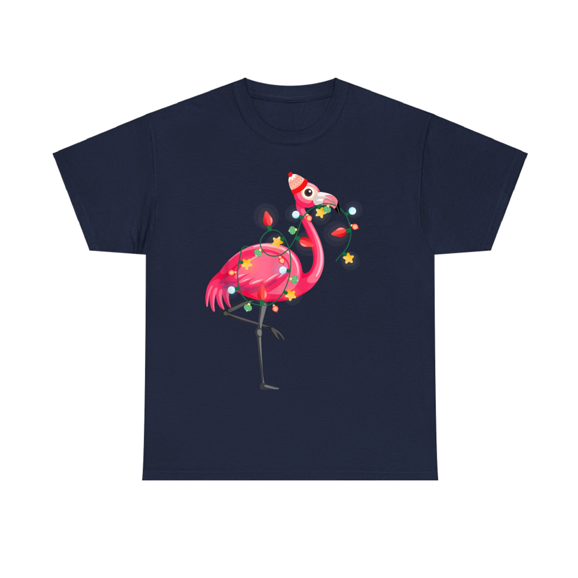 Hawaiian Summer Tropical Flamingo Funny Christmas In July T-Shirt