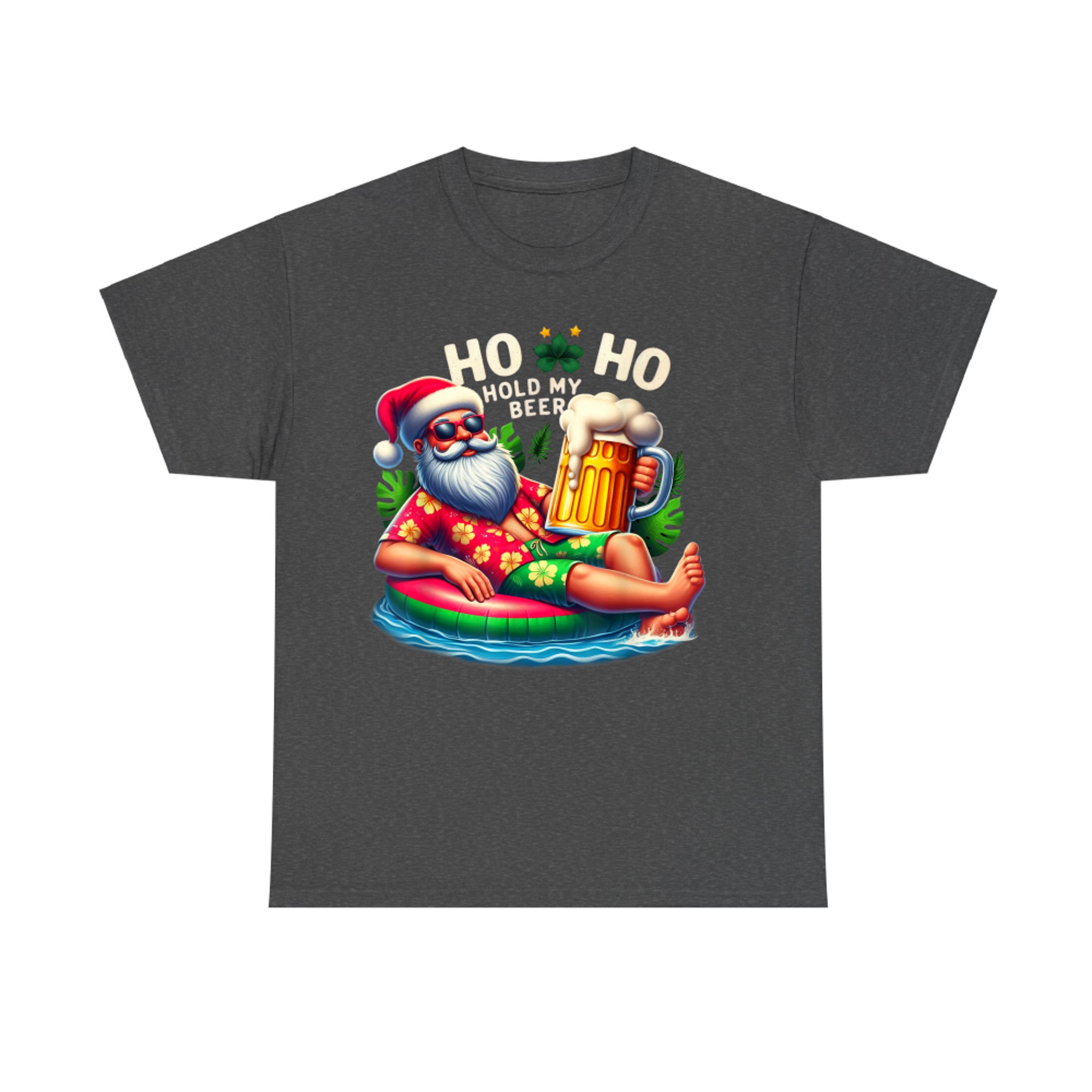 Ho Ho Hold My Beer Santa Sunglasses Christmas in July Summer T-Shirt