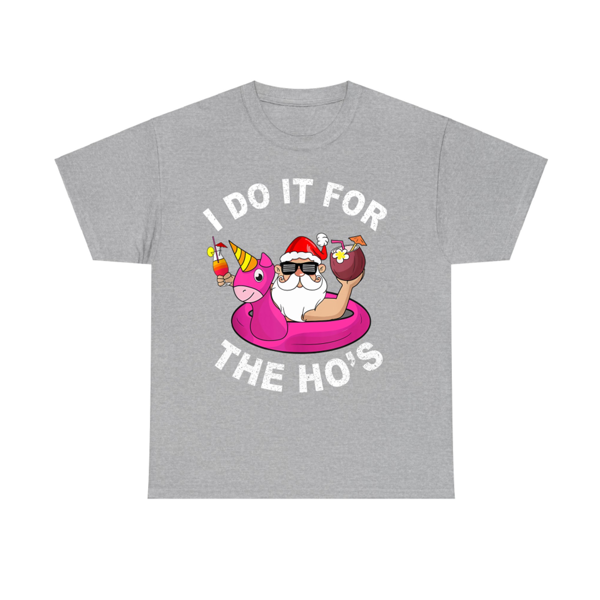 I Do It For The Hos Funny Summer Santa Christmas In July T-Shirt
