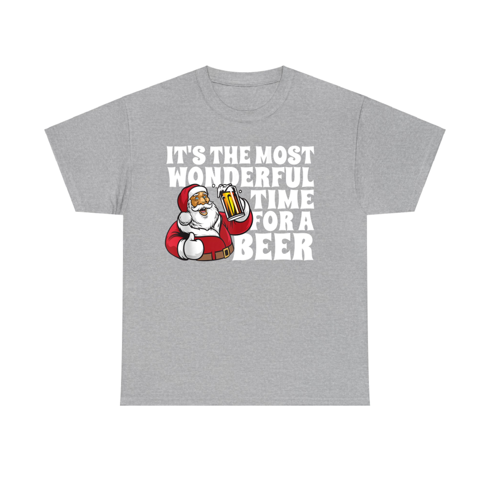 Its The Most Wonderful Time For A Beer Christmas Santa T-Shirt