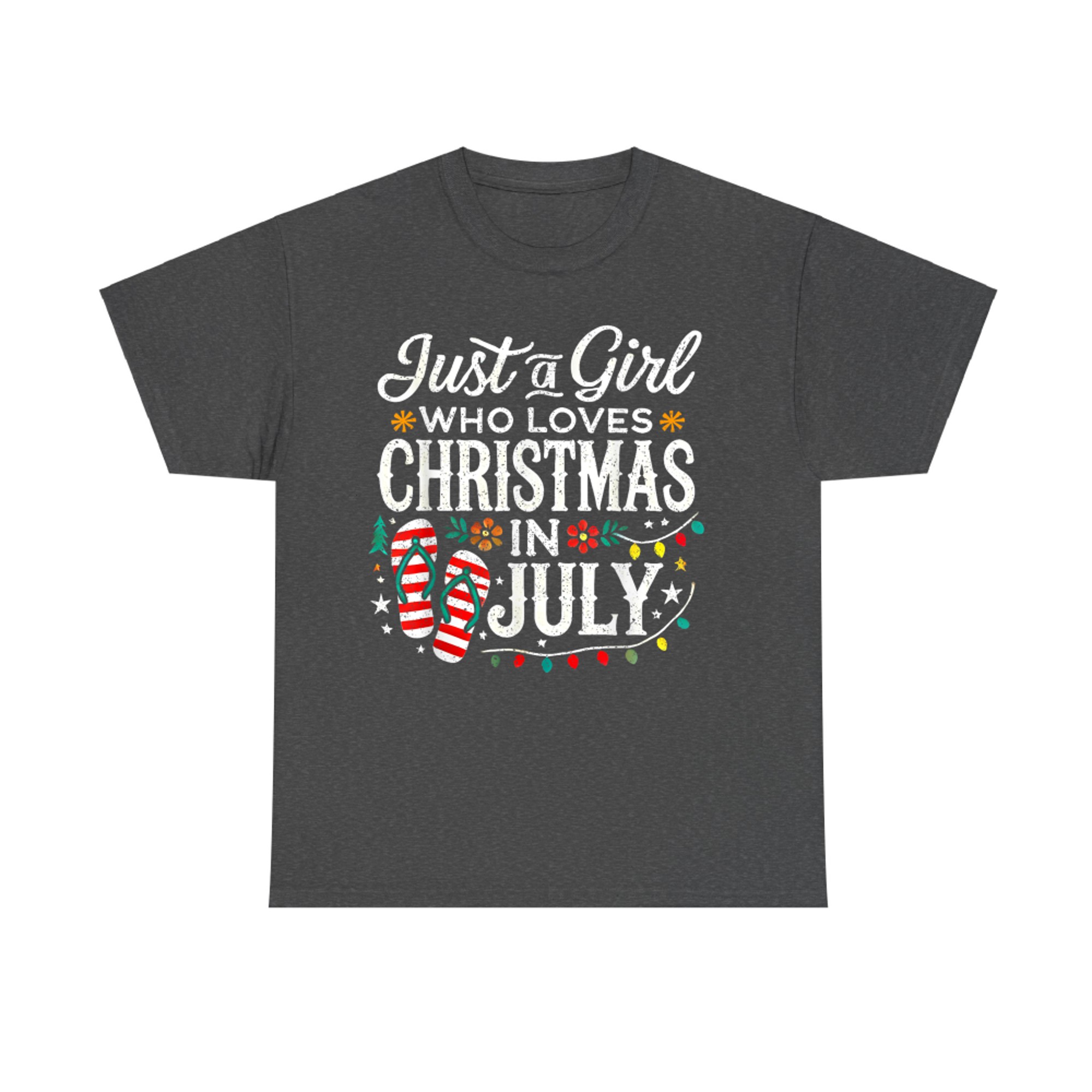 Just A Girl Who Loves Christmas In July Funny Summer Beach Vacation T-Shirt