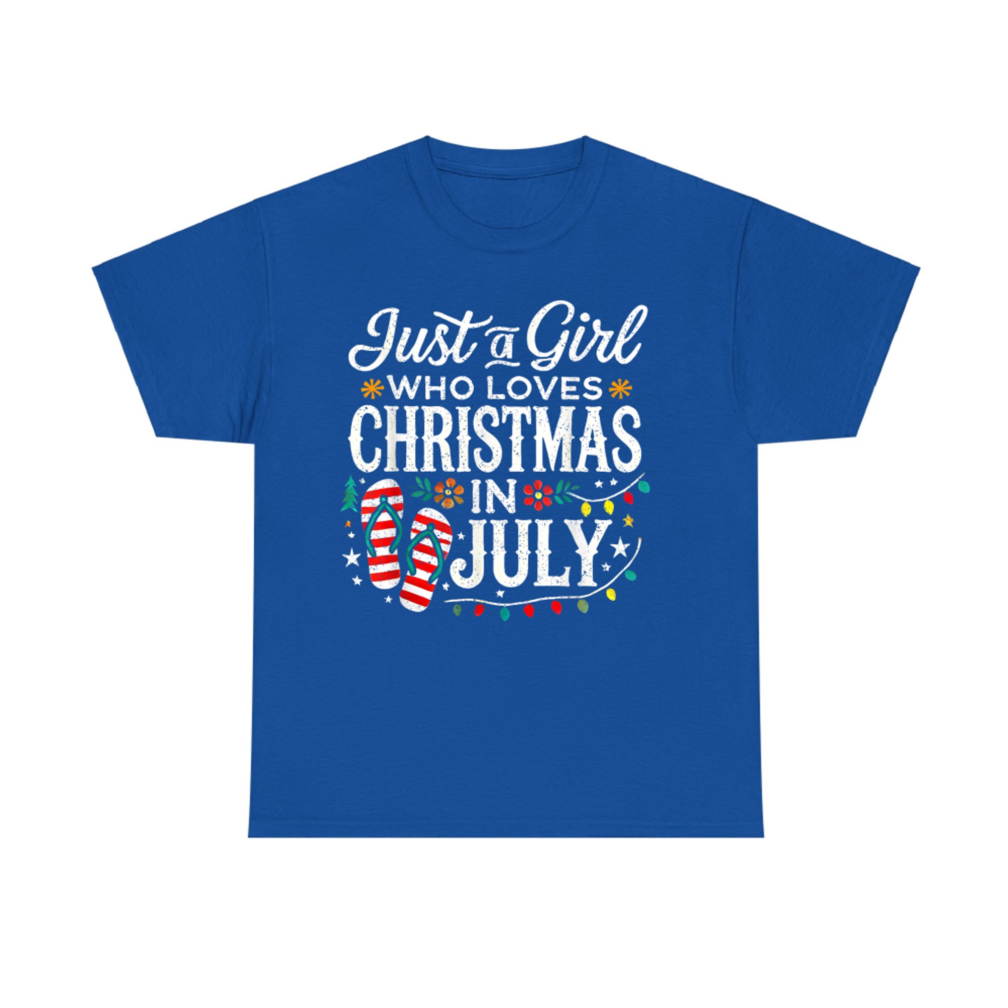 Just A Girl Who Loves Christmas In July Funny Summer Beach Vacation T-Shirt