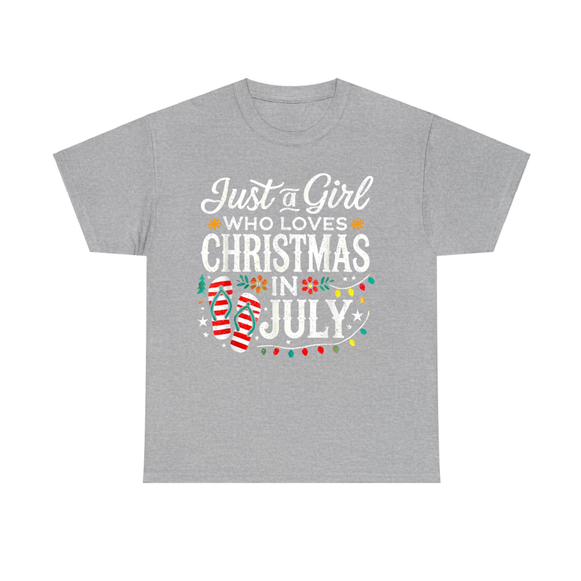 Just A Girl Who Loves Christmas In July Funny Summer Beach Vacation T-Shirt
