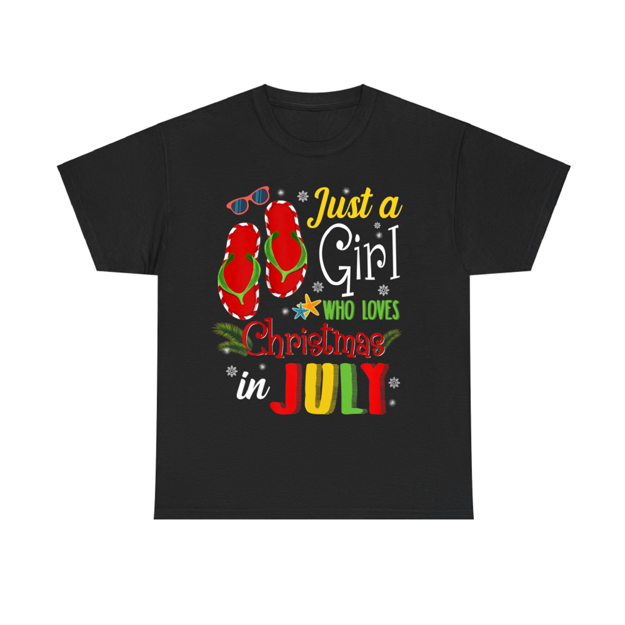 Just A Girl Who Loves Christmas In July Xmas Summer T-Shirt