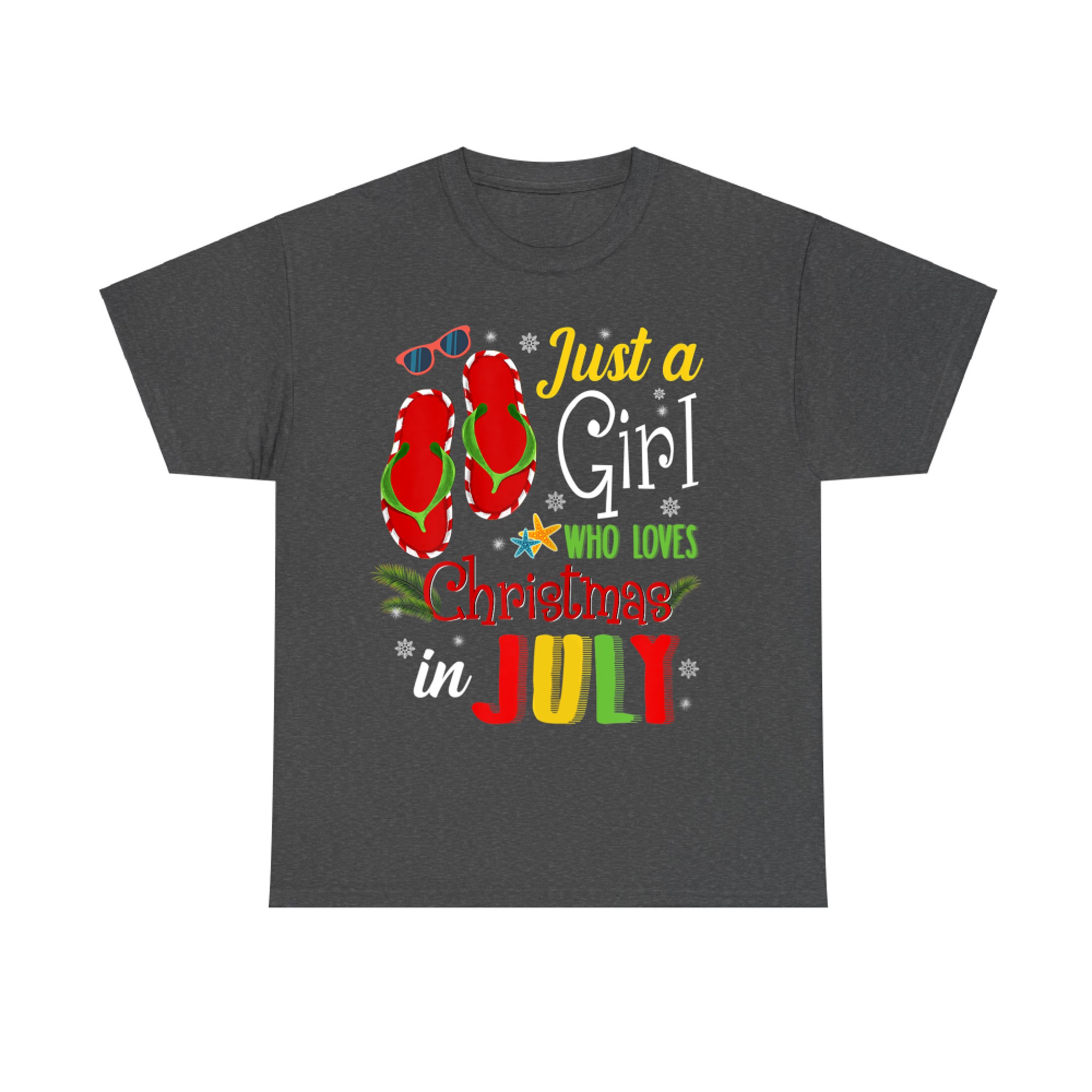 Just A Girl Who Loves Christmas In July Xmas Summer T-Shirt
