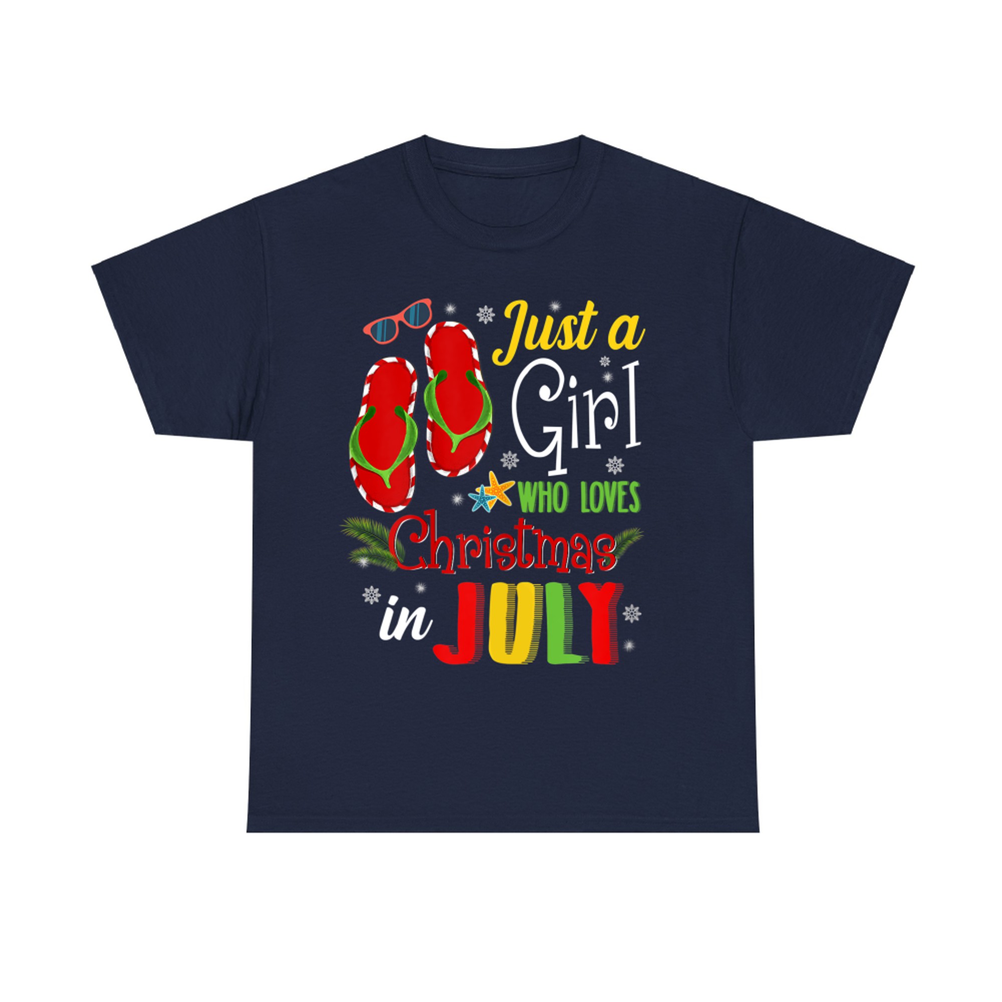 Just A Girl Who Loves Christmas In July Xmas Summer T-Shirt