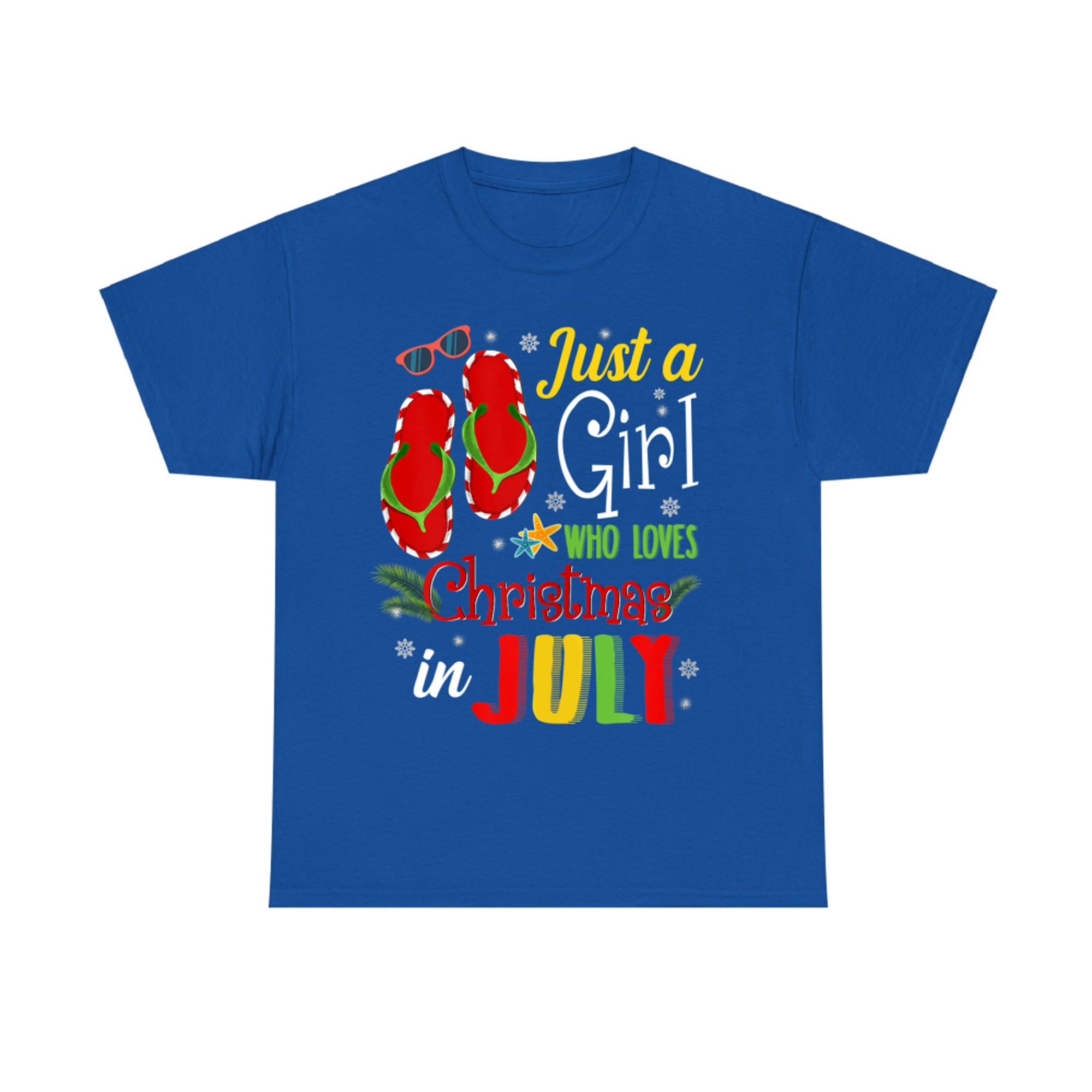 Just A Girl Who Loves Christmas In July Xmas Summer T-Shirt
