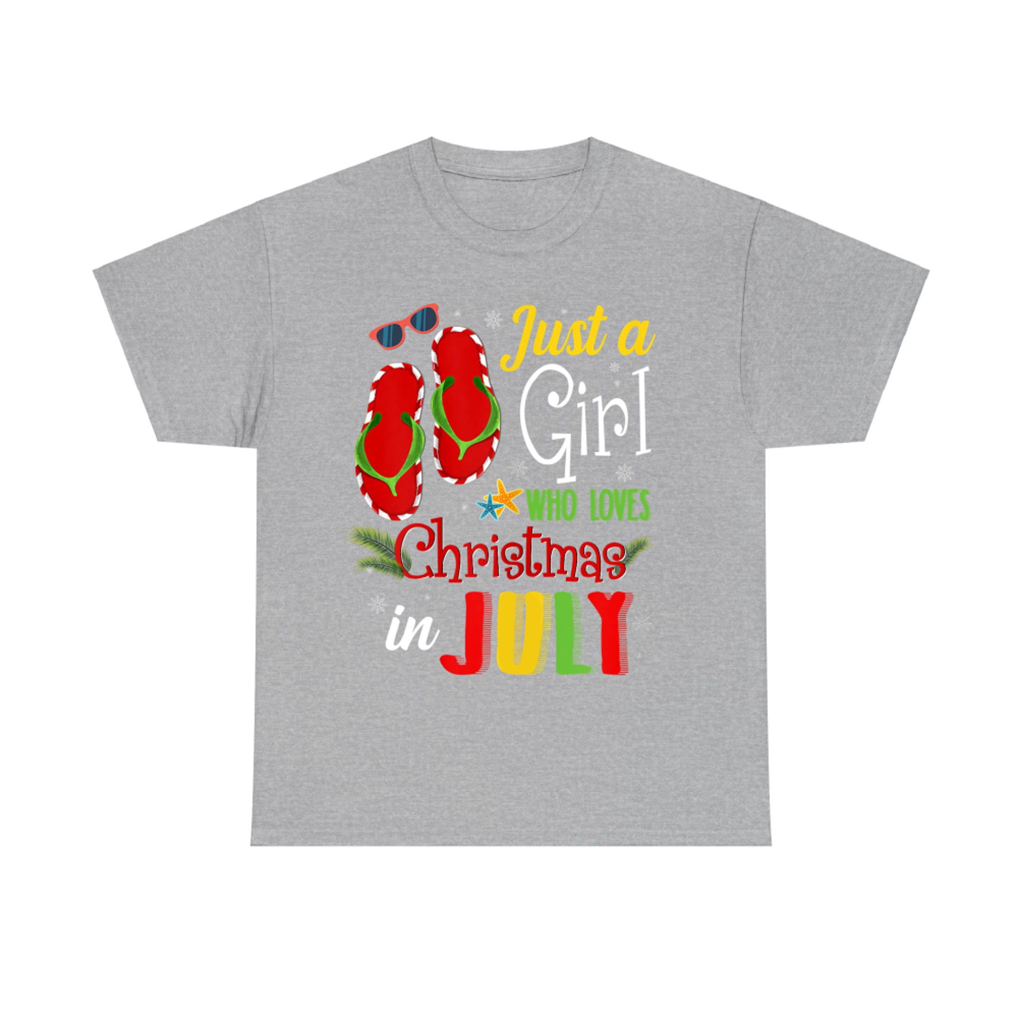 Just A Girl Who Loves Christmas In July Xmas Summer T-Shirt