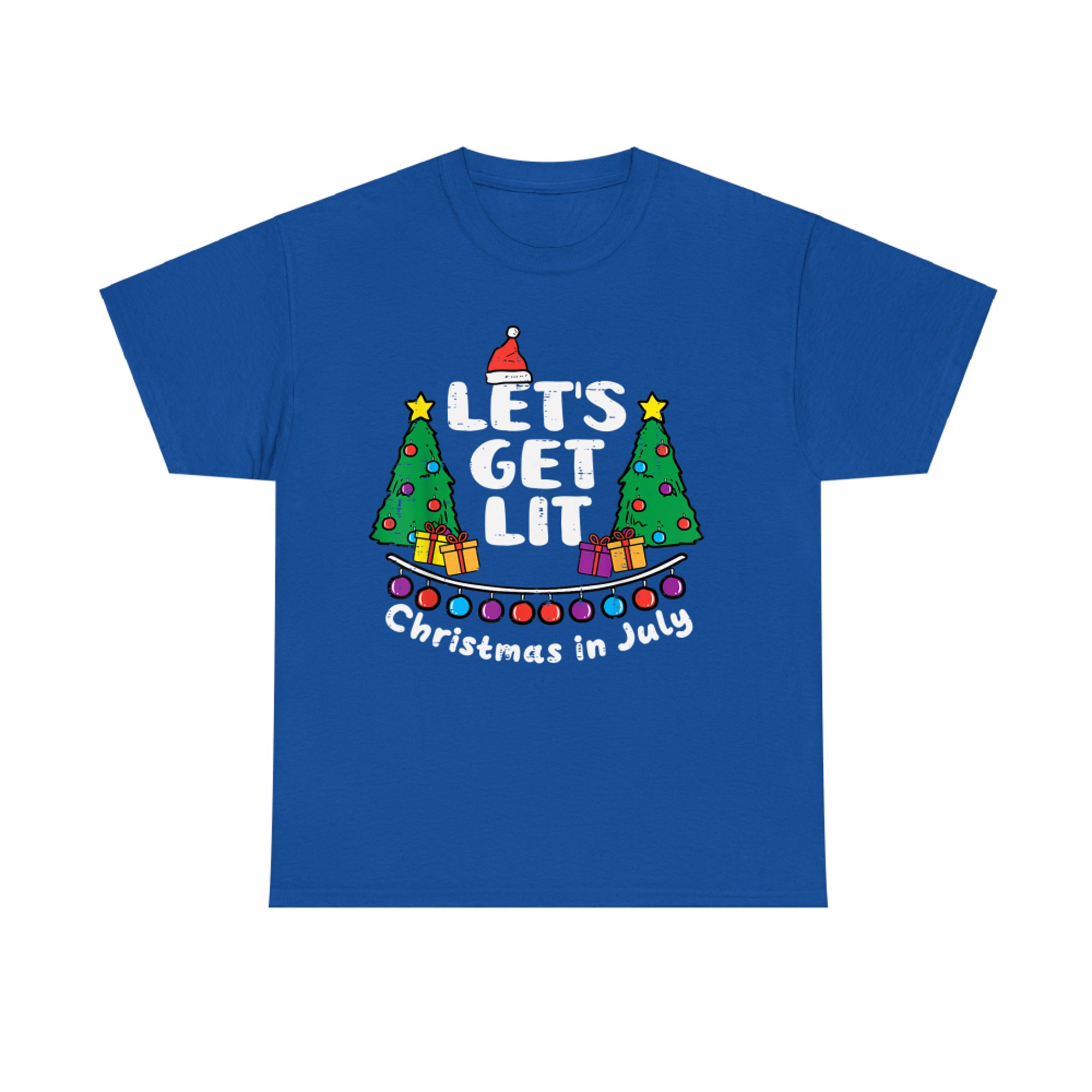 Let's Get Lit Christmas In July Funny Summer Xmas T-Shirt