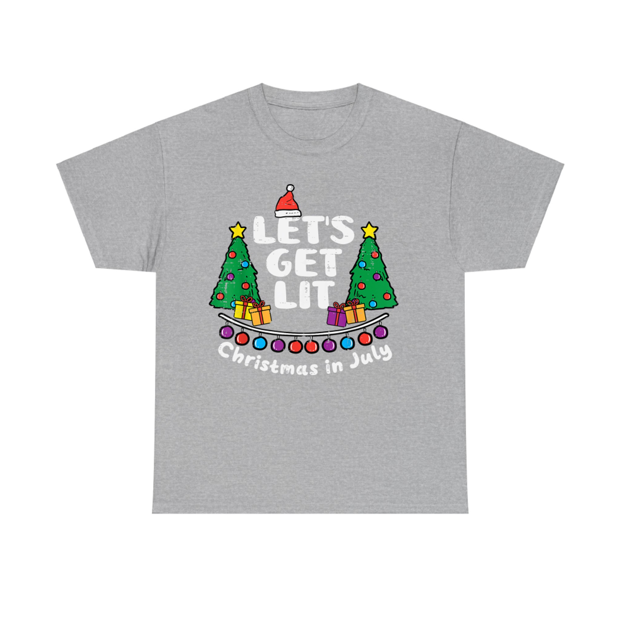 Let's Get Lit Christmas In July Funny Summer Xmas T-Shirt