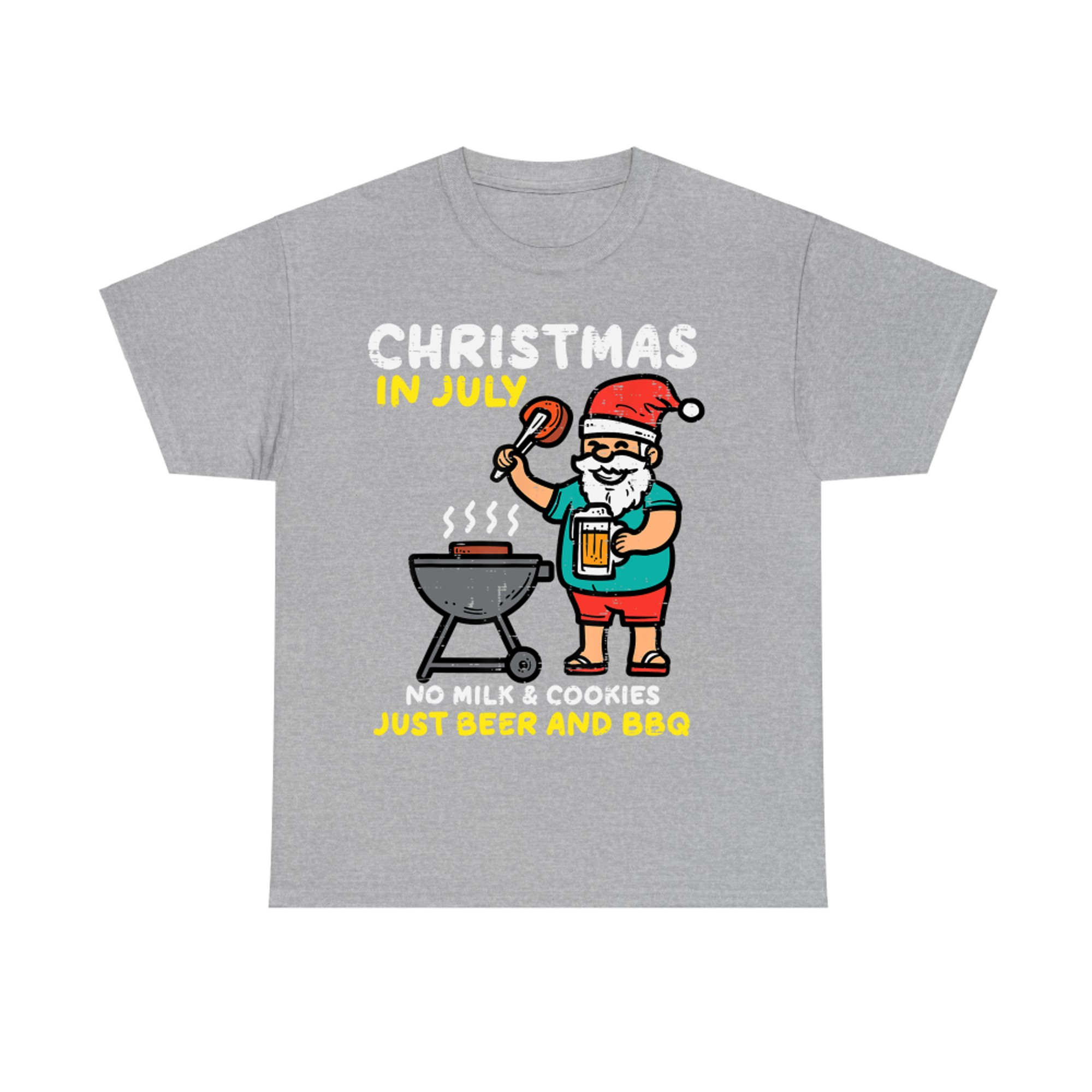 Christmas In July No Milk & Cookies Just Bbq Funny Santa Xmas T-Shirt