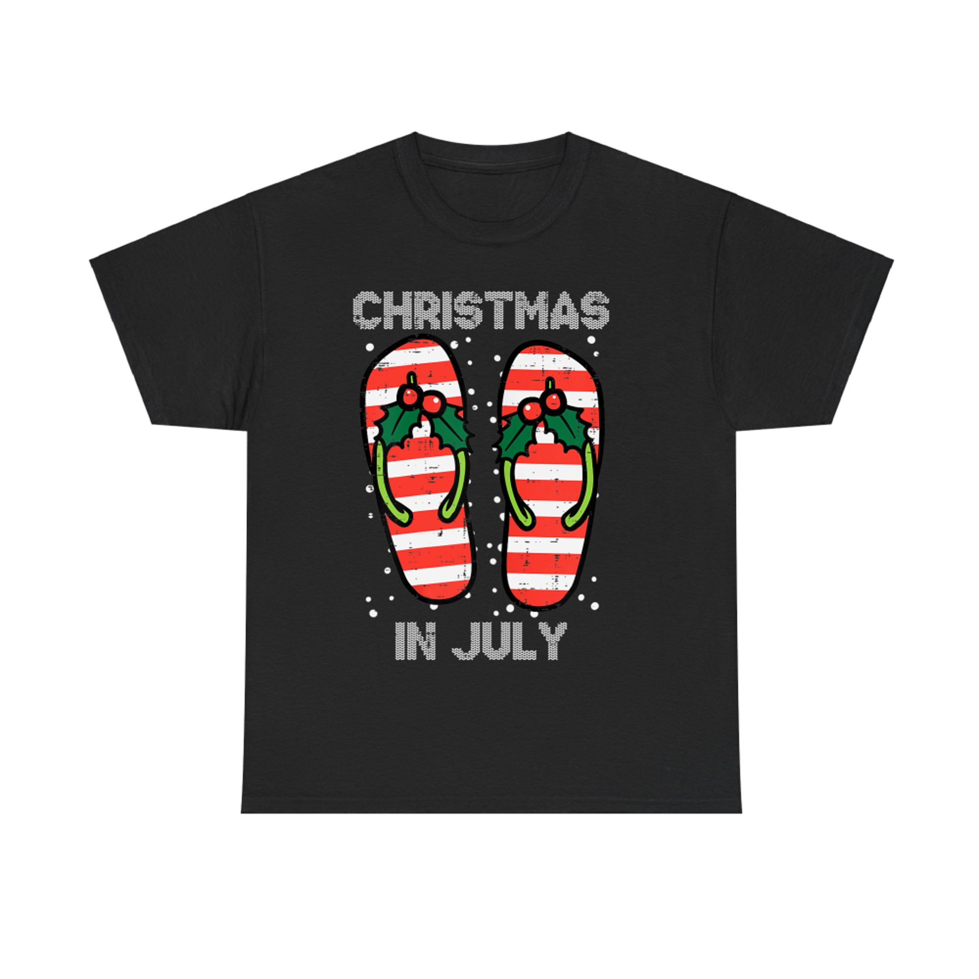 Mistletoe Flip Flops Christmas In Jully Summer Xmas T-Shirt