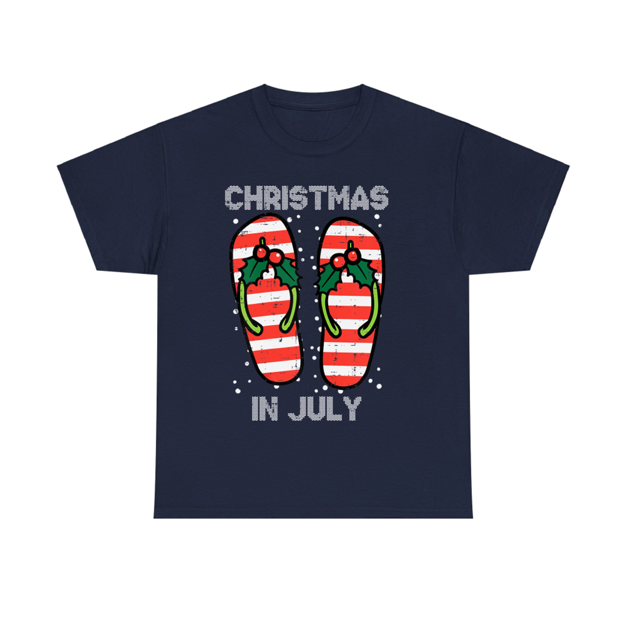 Mistletoe Flip Flops Christmas In Jully Summer Xmas T-Shirt