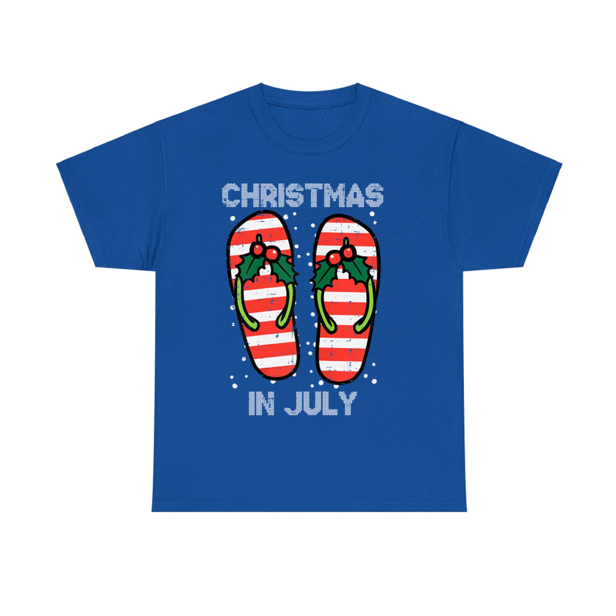 Mistletoe Flip Flops Christmas In Jully Summer Xmas T-Shirt