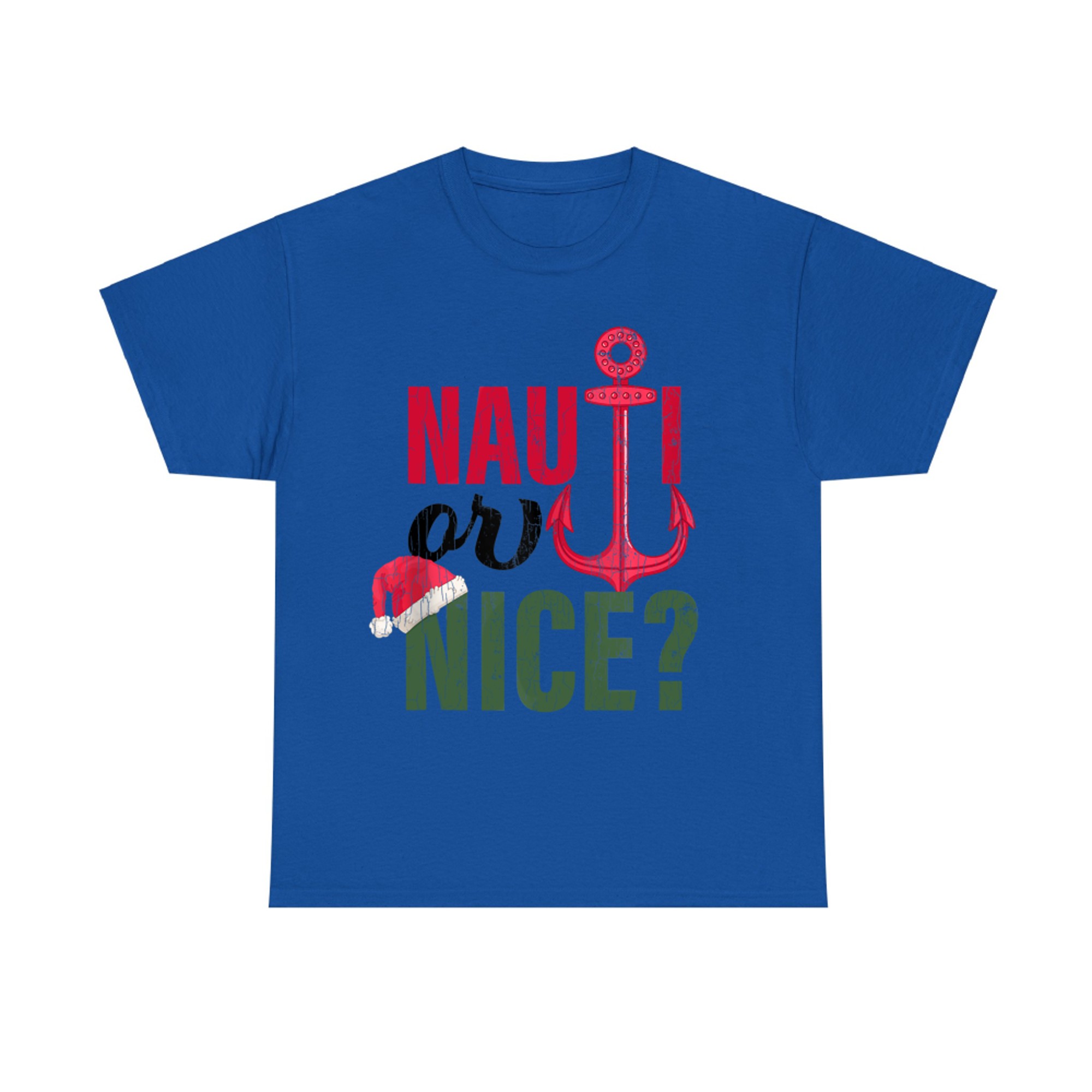 Nauti Or Nice Santa Funny Christmas In July Graphic T-Shirt