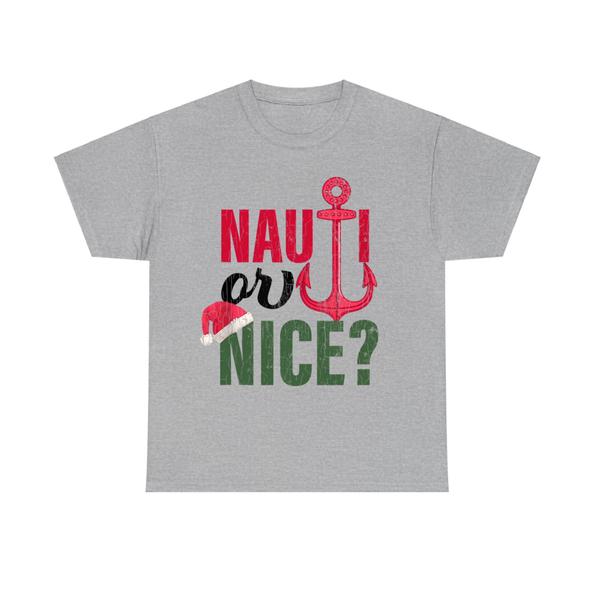 Nauti Or Nice Santa Funny Christmas In July Graphic T-Shirt