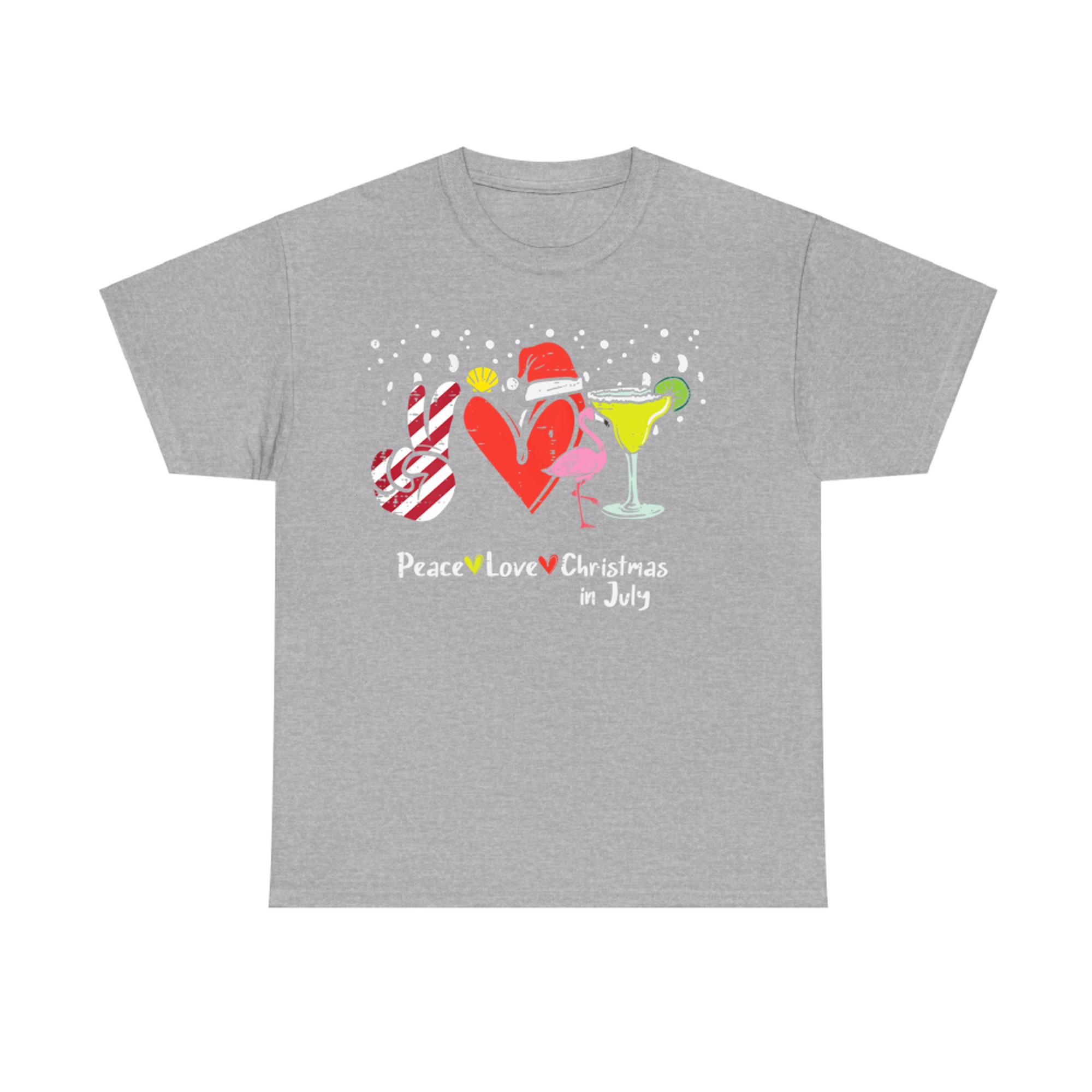 Peace Love Christmas In July Funny Summer Xmas Hippie T-Shirt