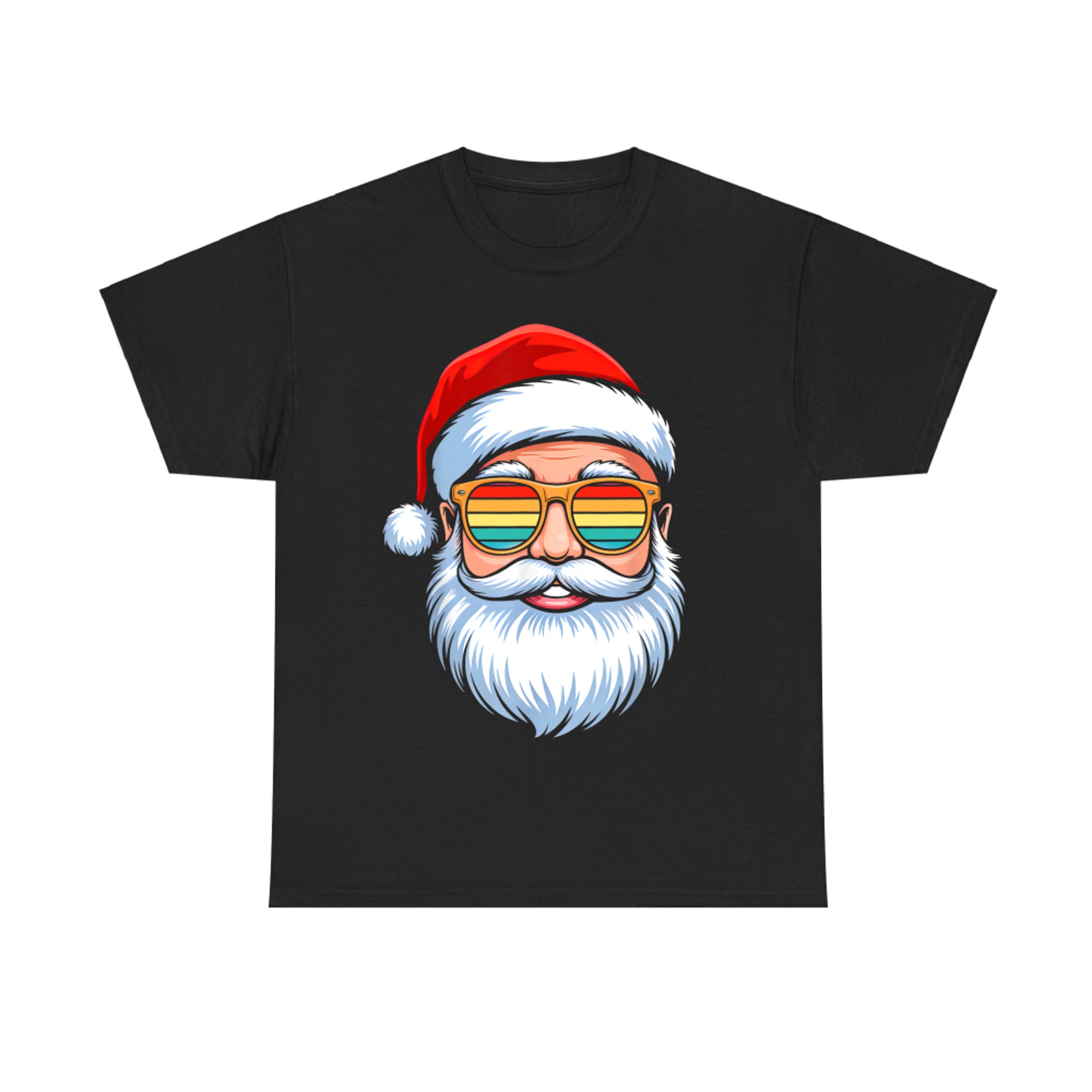 Retro Santa Face Christmas In July Beach Summer Vacation T-Shirt