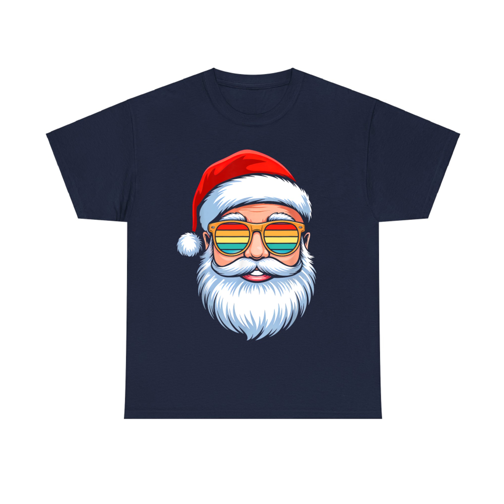 Retro Santa Face Christmas In July Beach Summer Vacation T-Shirt
