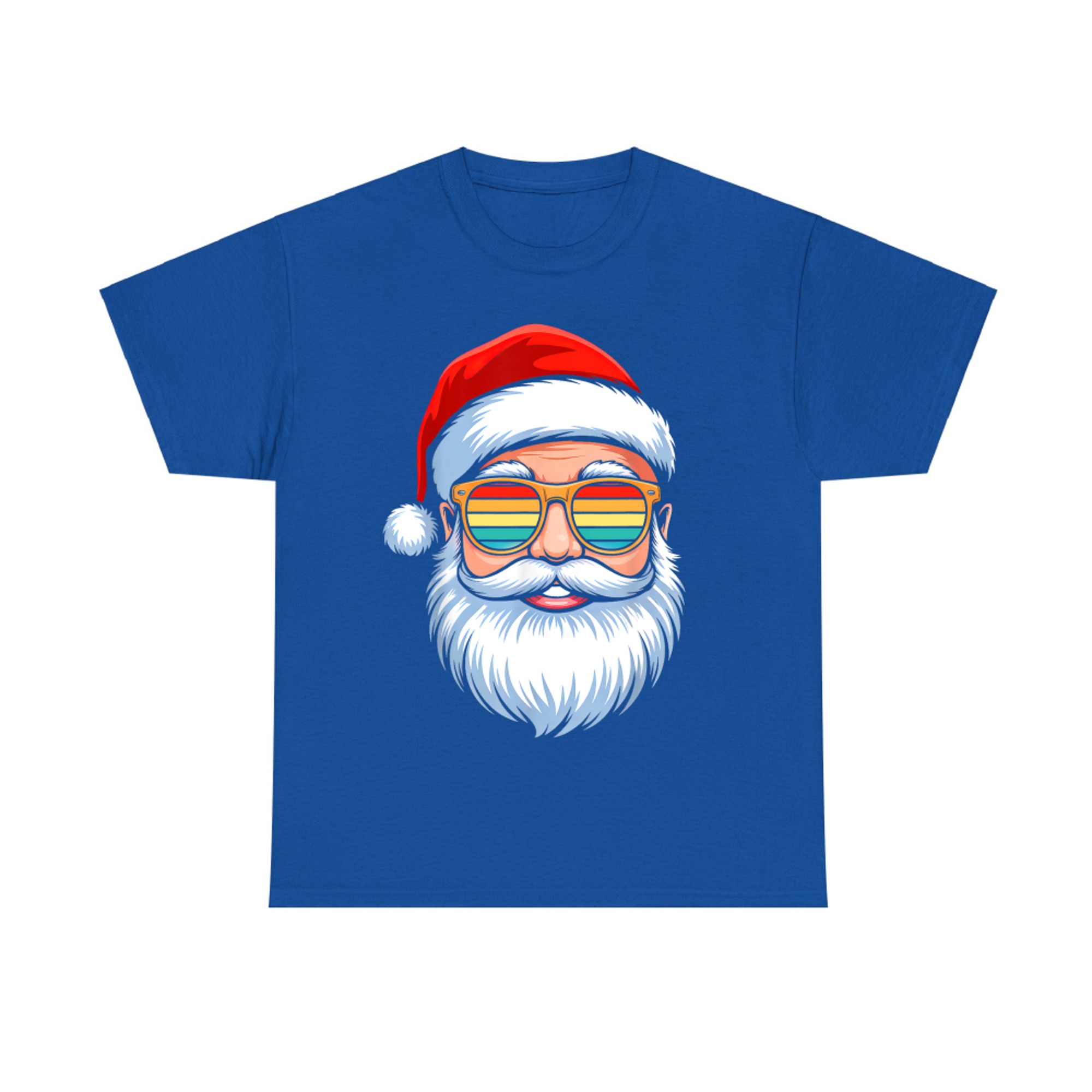 Retro Santa Face Christmas In July Beach Summer Vacation T-Shirt