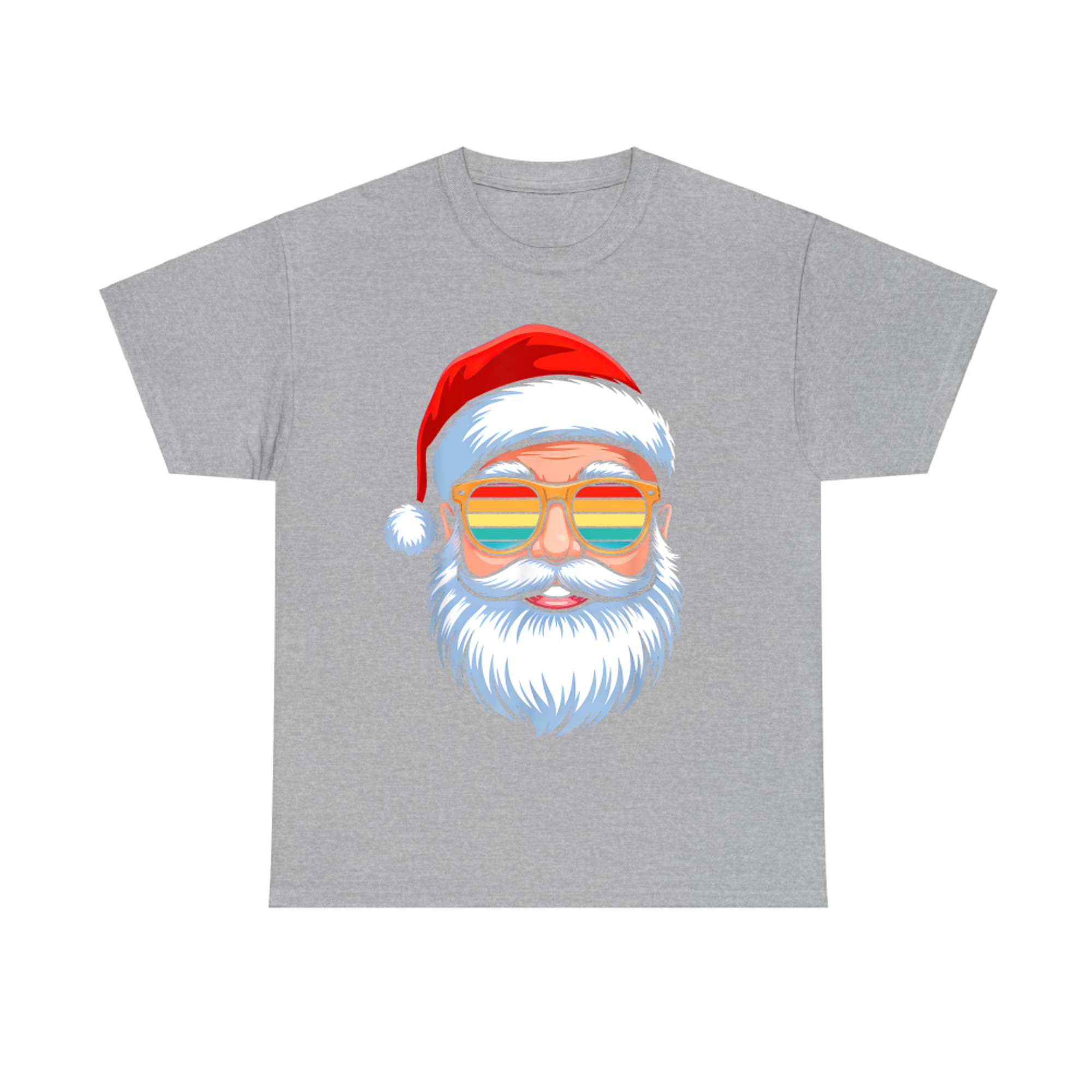 Retro Santa Face Christmas In July Beach Summer Vacation T-Shirt