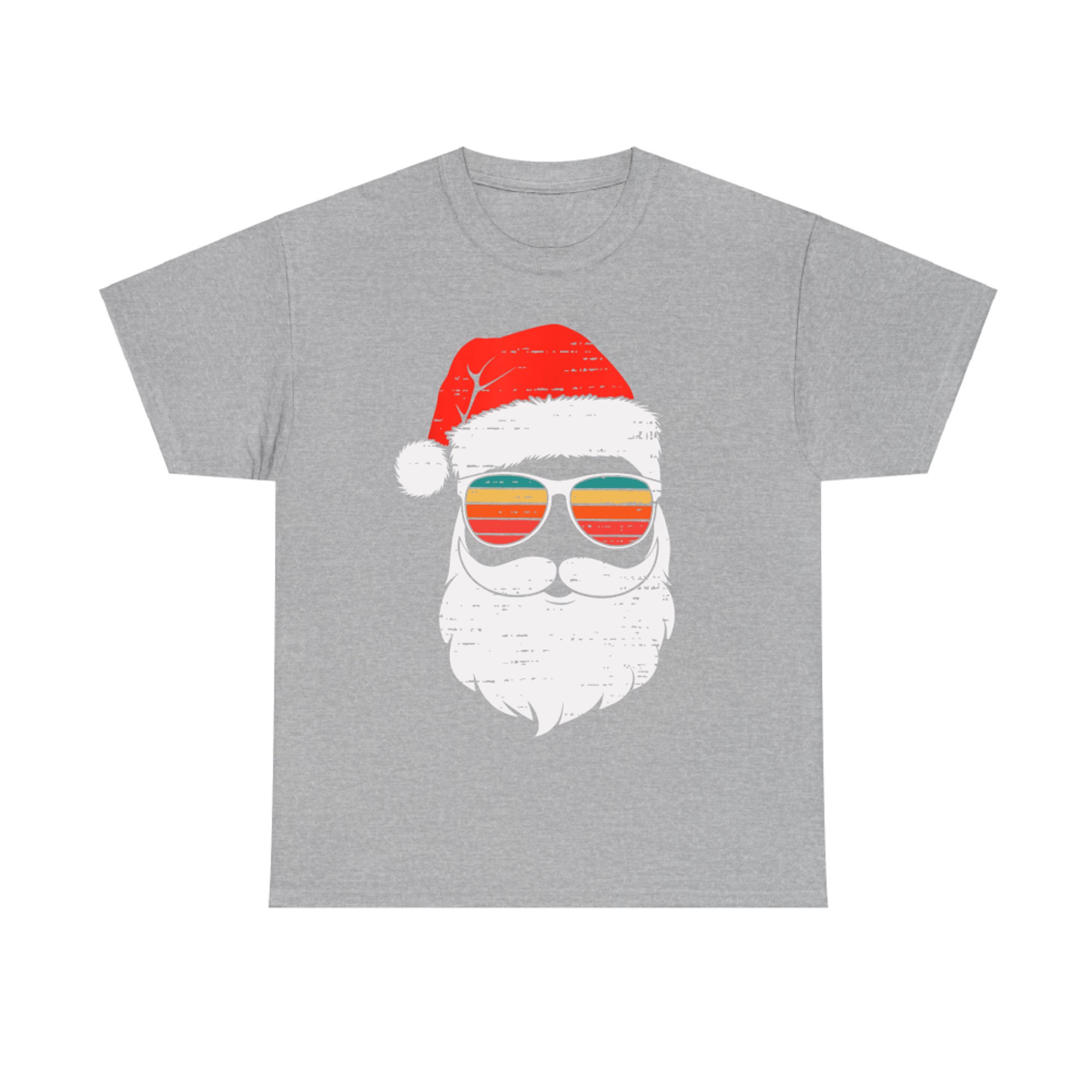 Retro Santa Face Sunglassed Christmas In July Summer Xmas T-Shirt