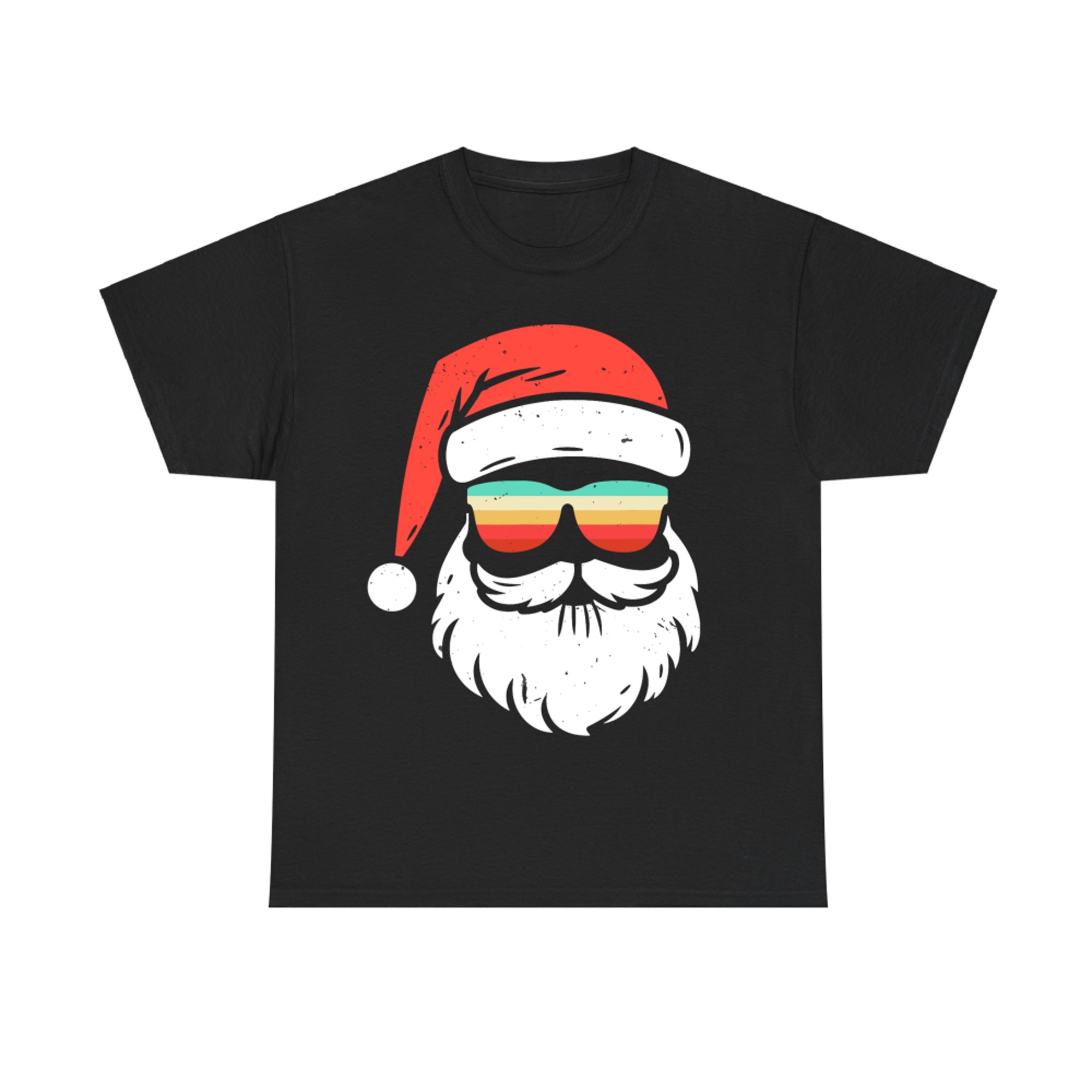 Retro Xmas In July Sunglasses Santa Summer Christmas In June T-Shirt