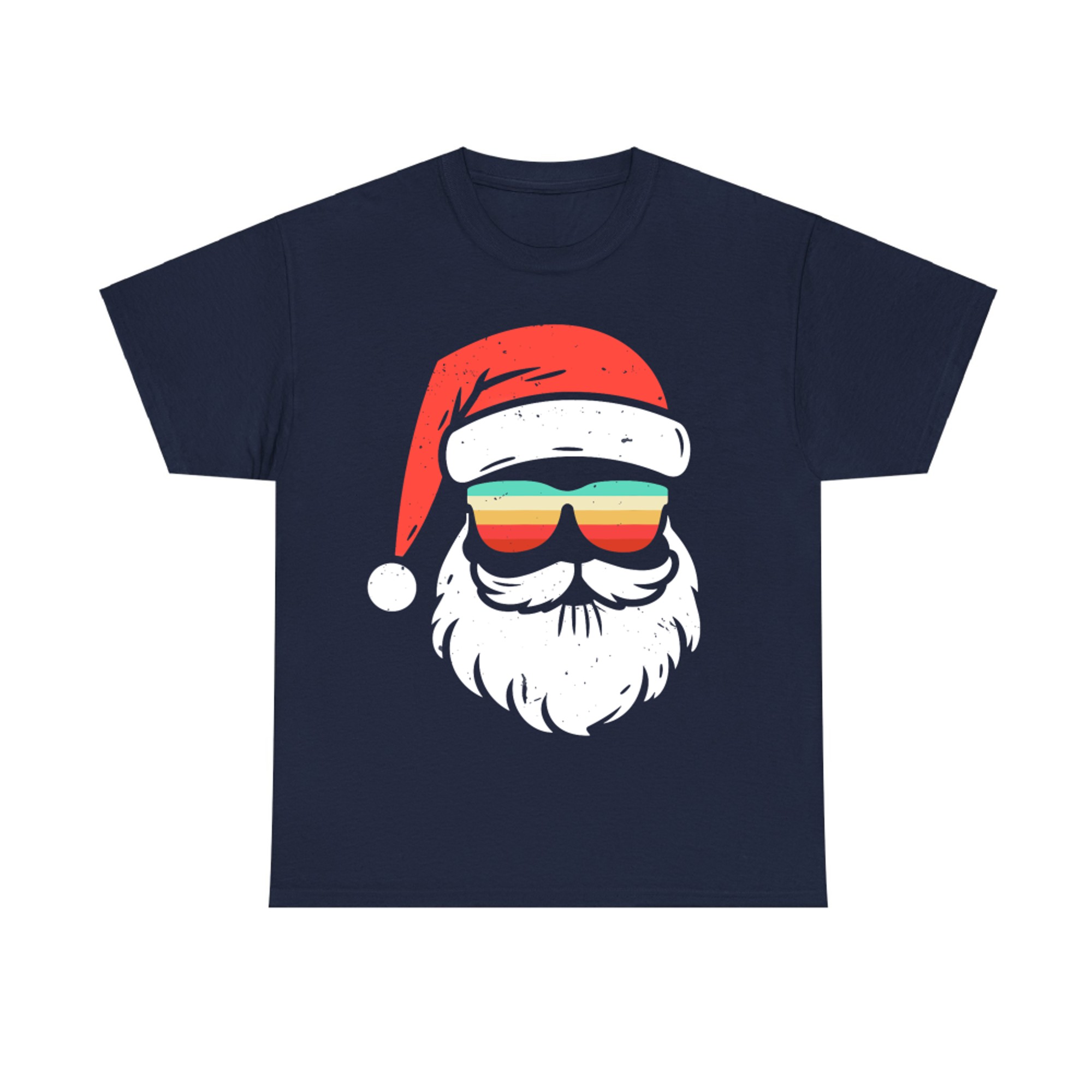 Retro Xmas In July Sunglasses Santa Summer Christmas In June T-Shirt