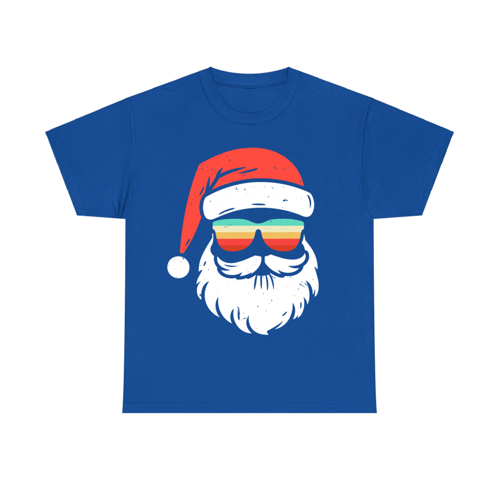 Retro Xmas In July Sunglasses Santa Summer Christmas In June T-Shirt