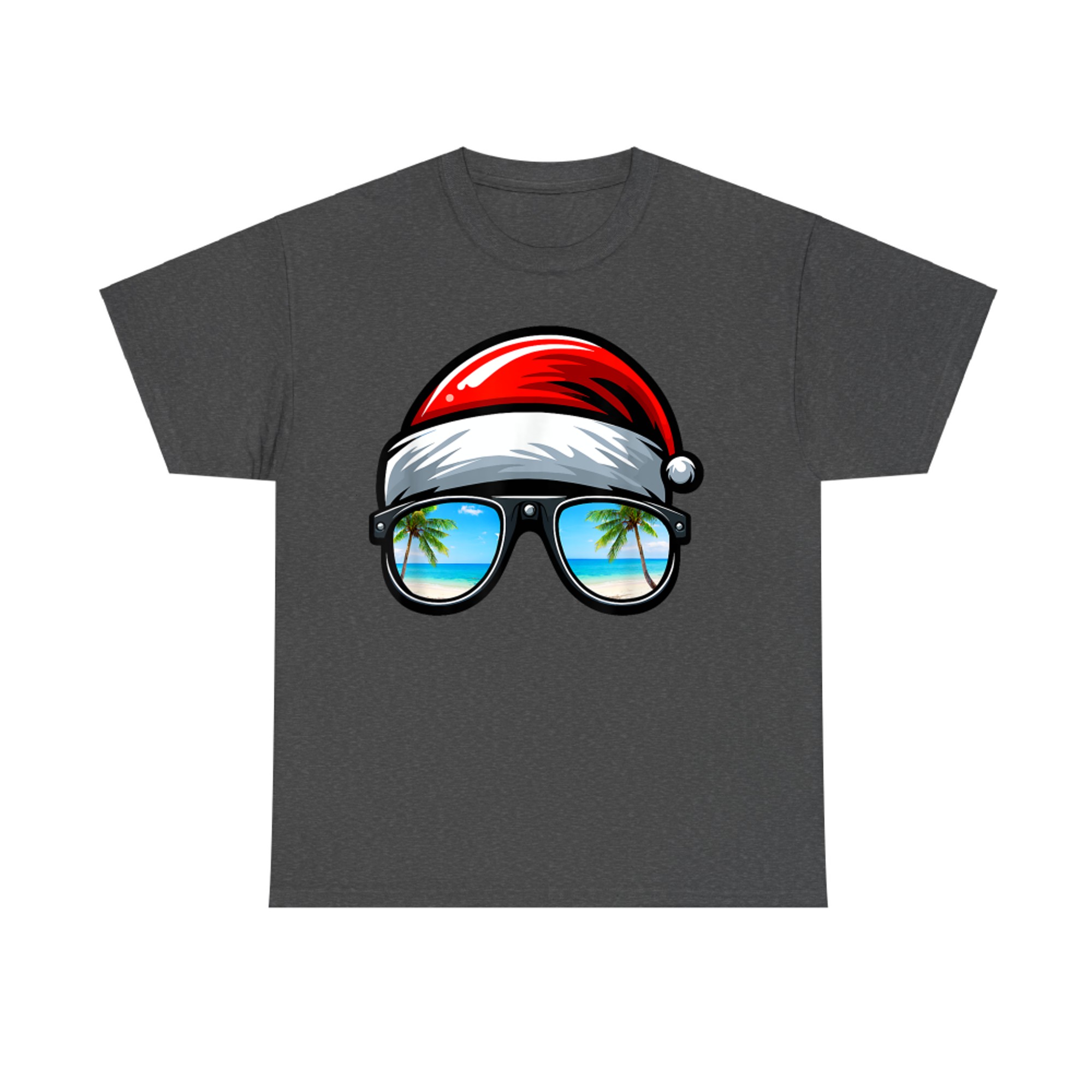 Santa Claus Hat Sunglasses Beach Christmas In July T-Shirt