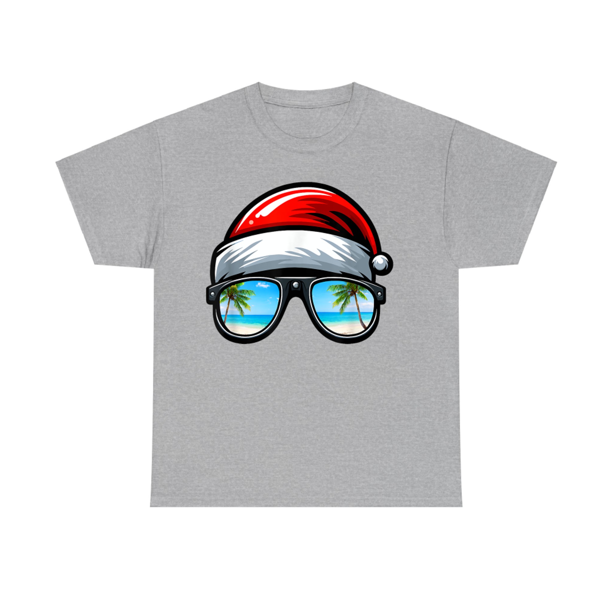 Santa Claus Hat Sunglasses Beach Christmas In July T-Shirt