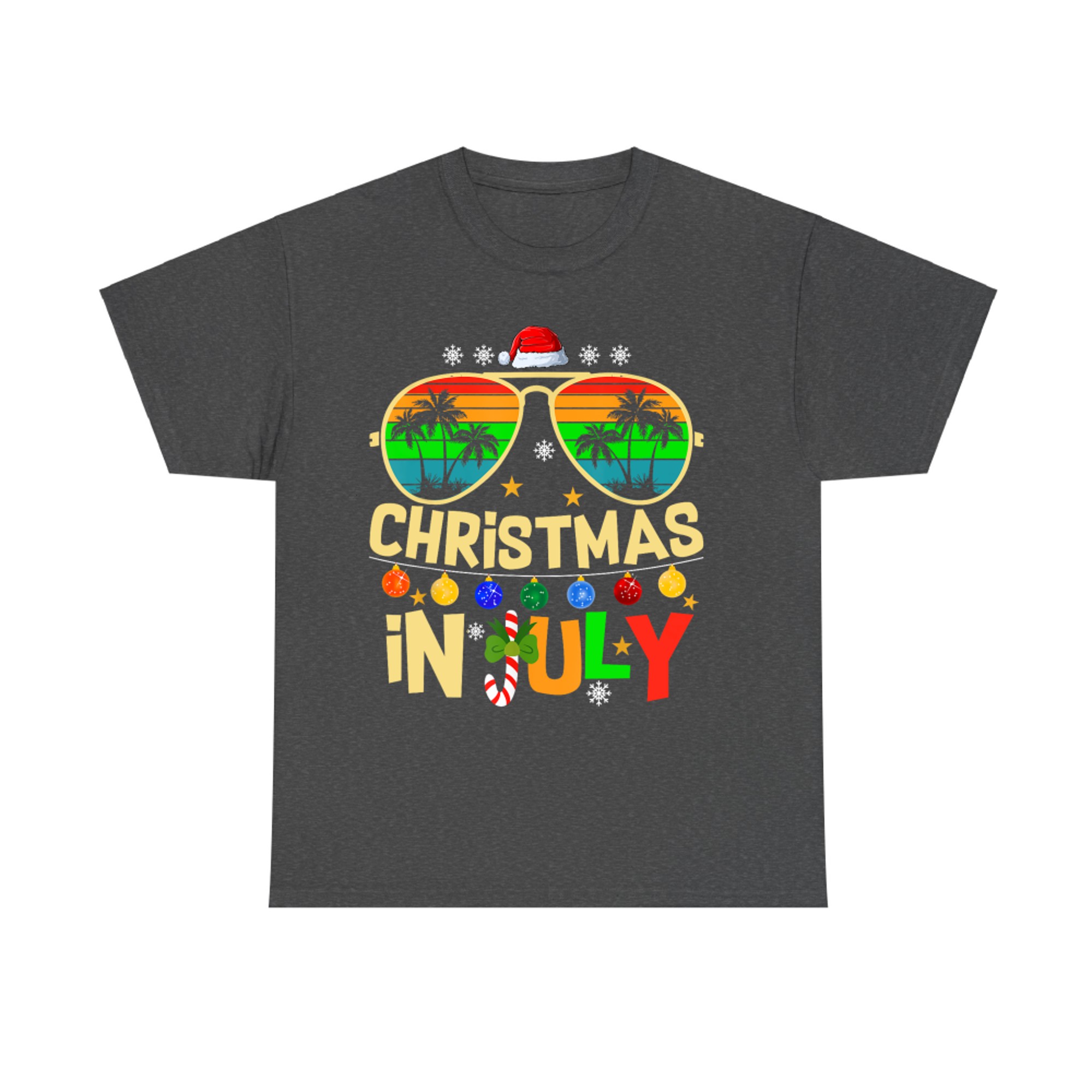 Santa Claus Sunglasses Beach Christmas in July T-Shirt