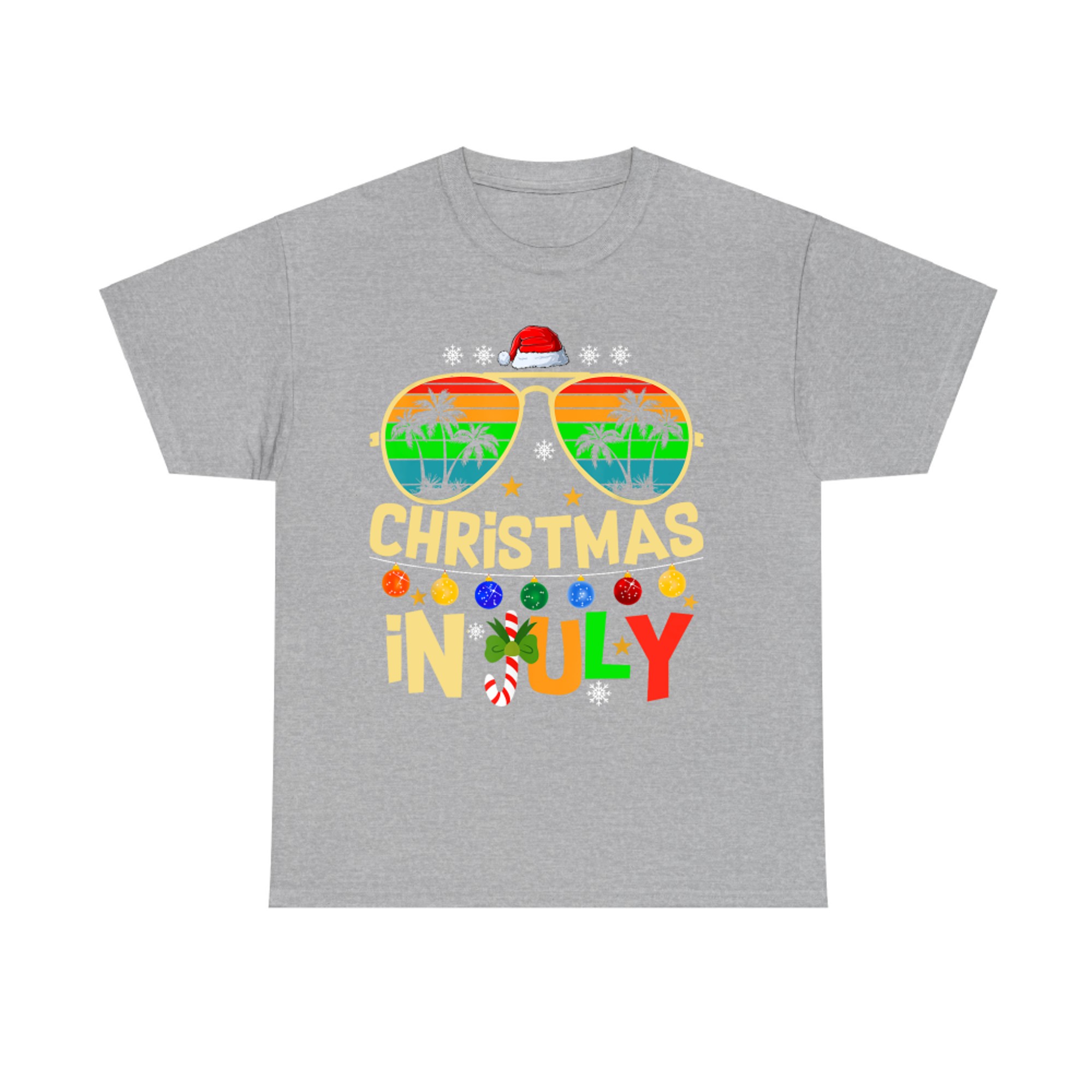 Santa Claus Sunglasses Beach Christmas in July T-Shirt
