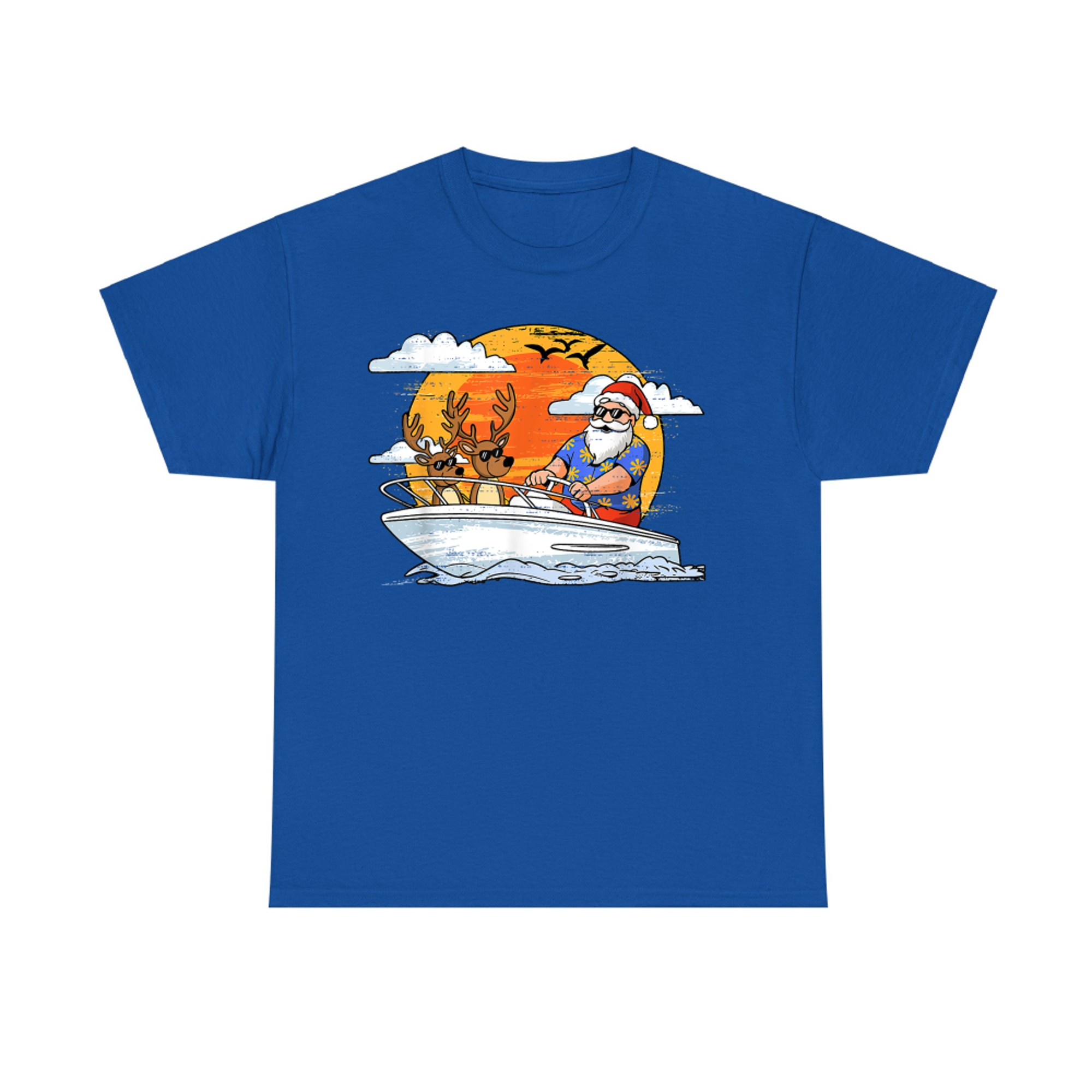 Santa Reindeer Christmas In July Summer Xmas Beach Vacation T-Shirt