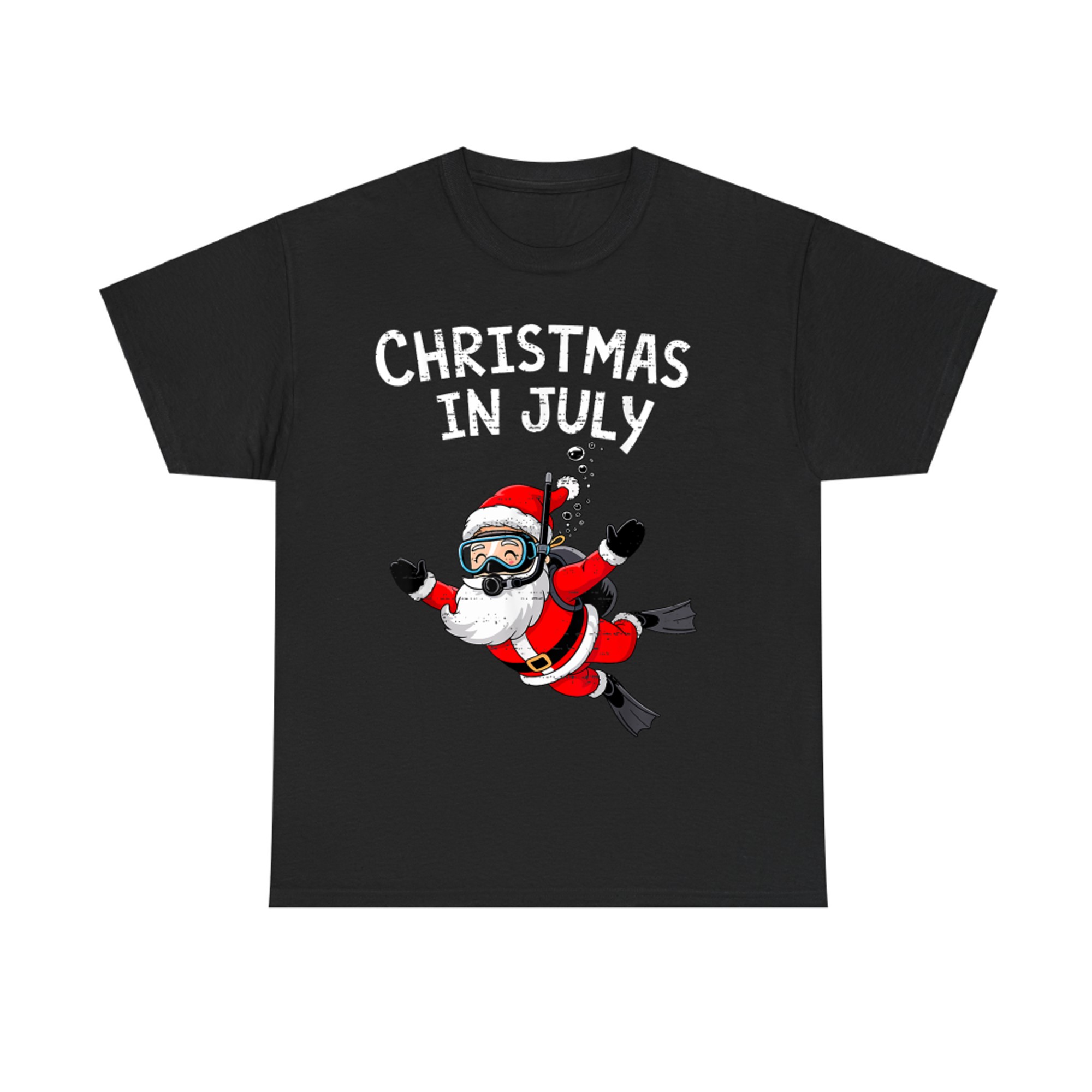 Santa Scuba Diving Christmas In July Xmas Summer T-Shirt