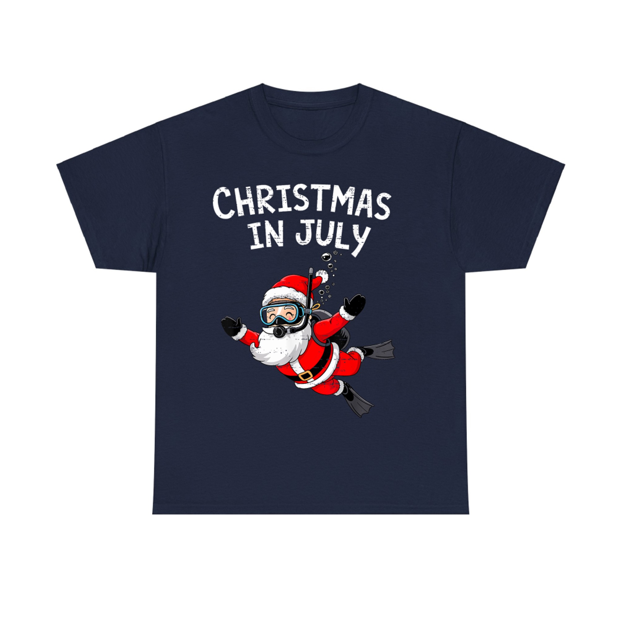 Santa Scuba Diving Christmas In July Xmas Summer T-Shirt