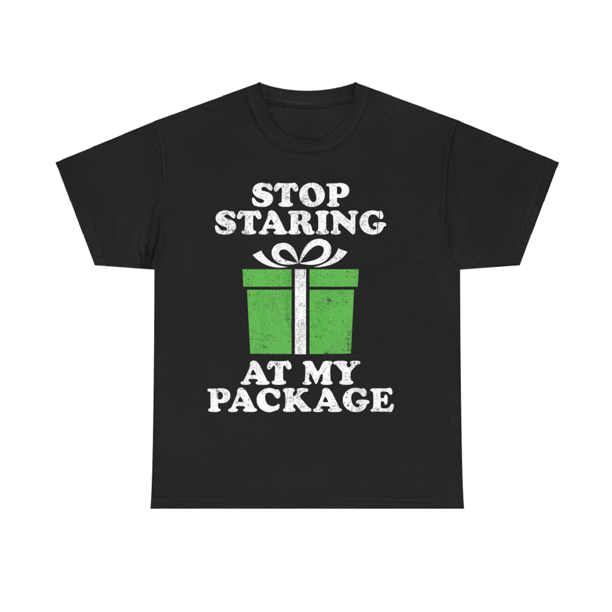 Stop Looking At My Package Funny Christmas In July Retro T-Shirt