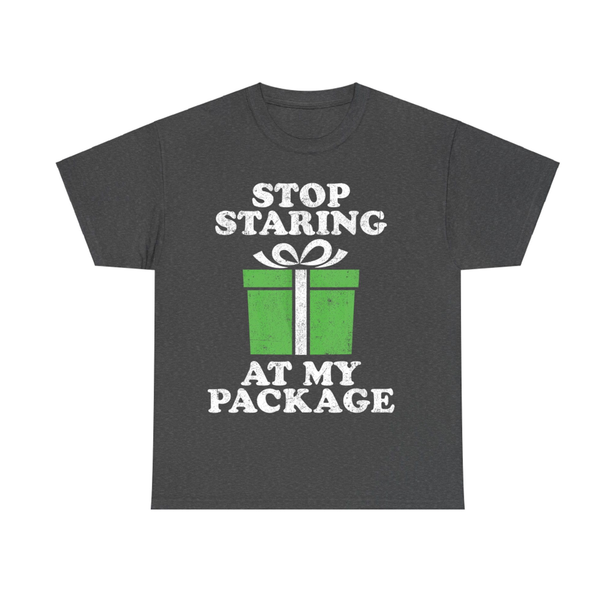 Stop Looking At My Package Funny Christmas In July Retro T-Shirt