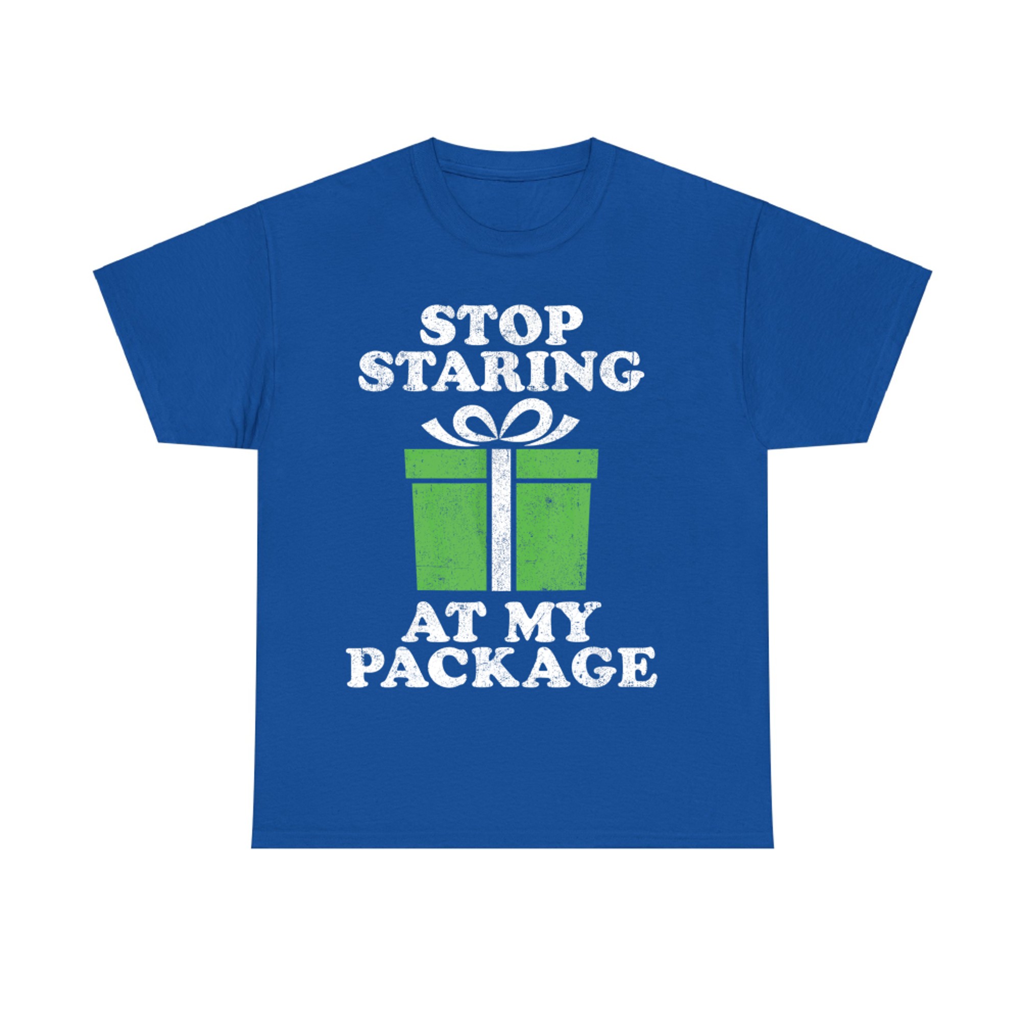 Stop Looking At My Package Funny Christmas In July Retro T-Shirt