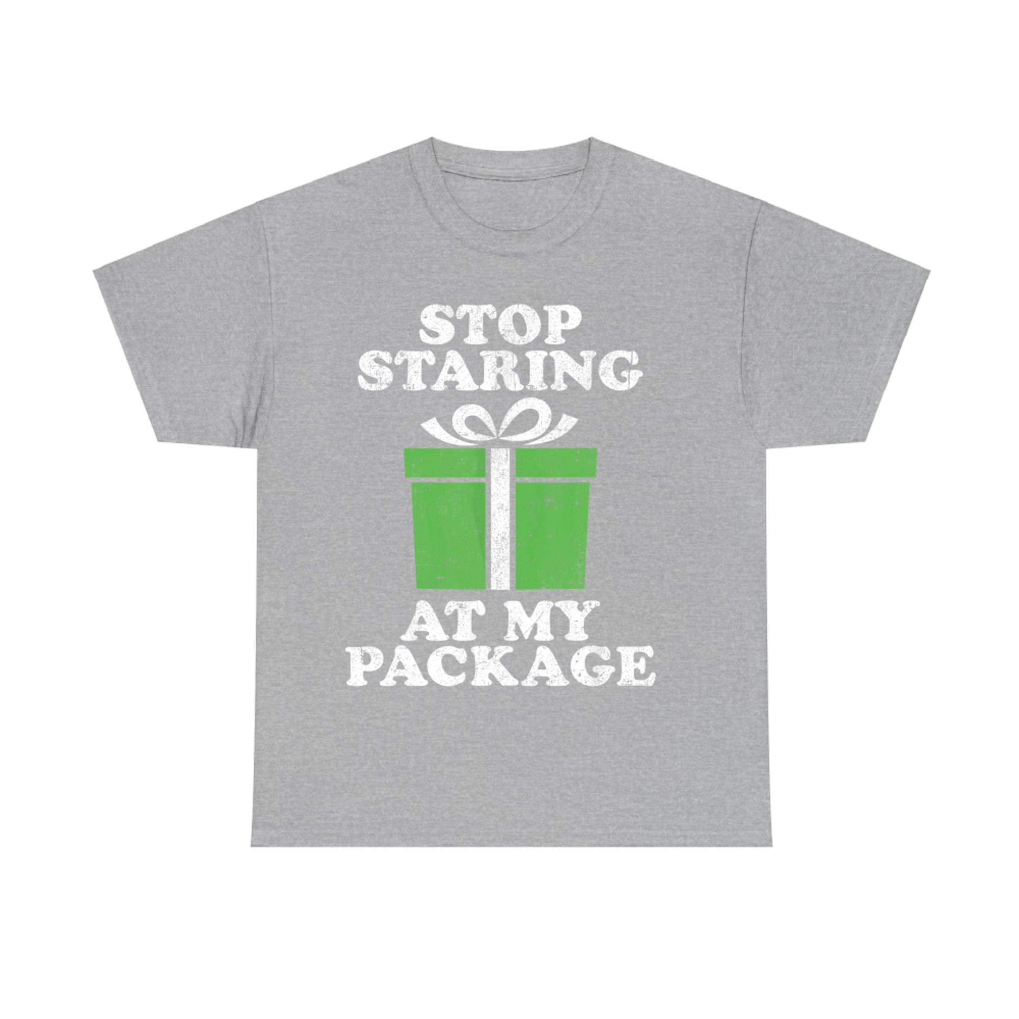 Stop Looking At My Package Funny Christmas In July Retro T-Shirt