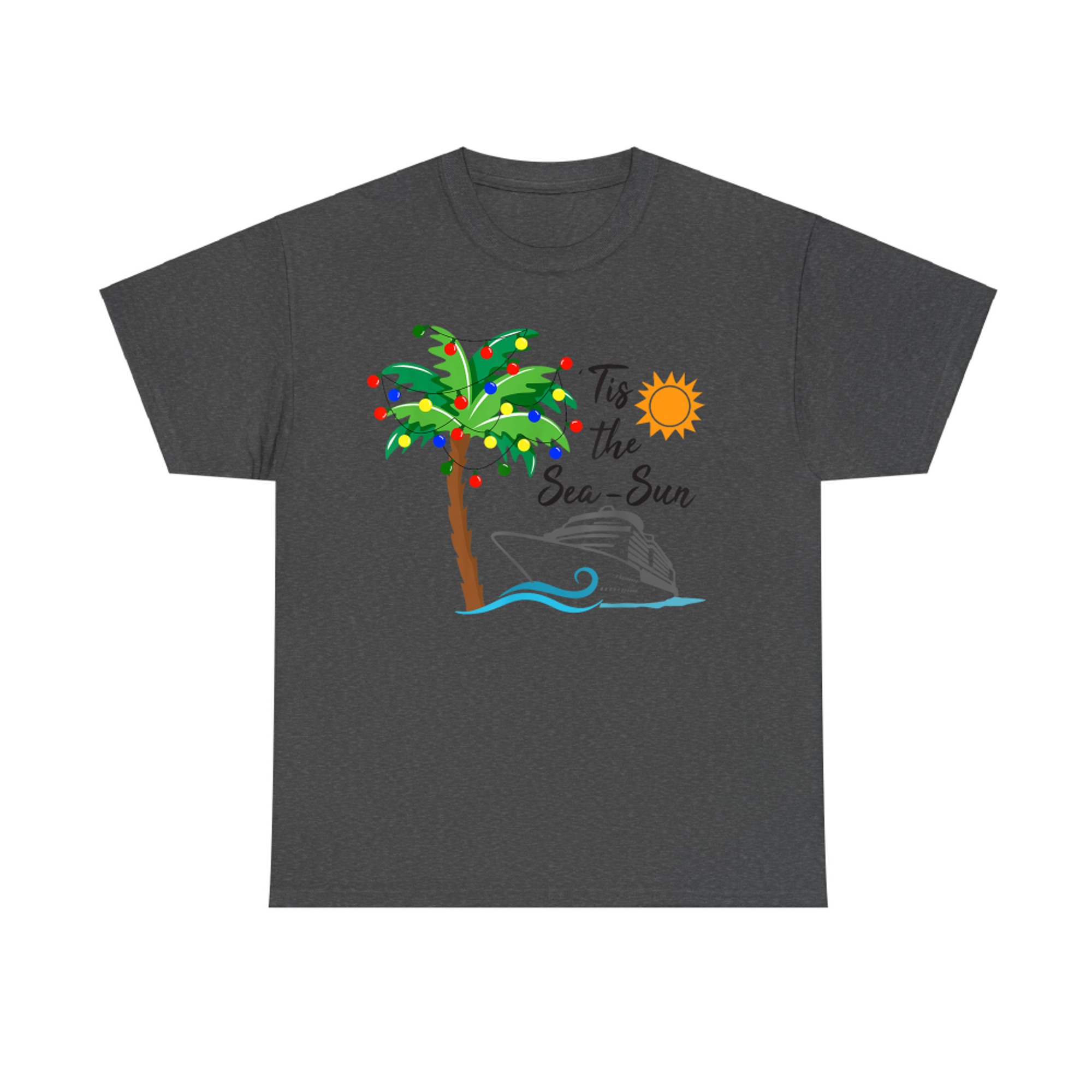 Tis the Sea Sun Christmas in July Beach Summer Cruise Squad T-Shirt