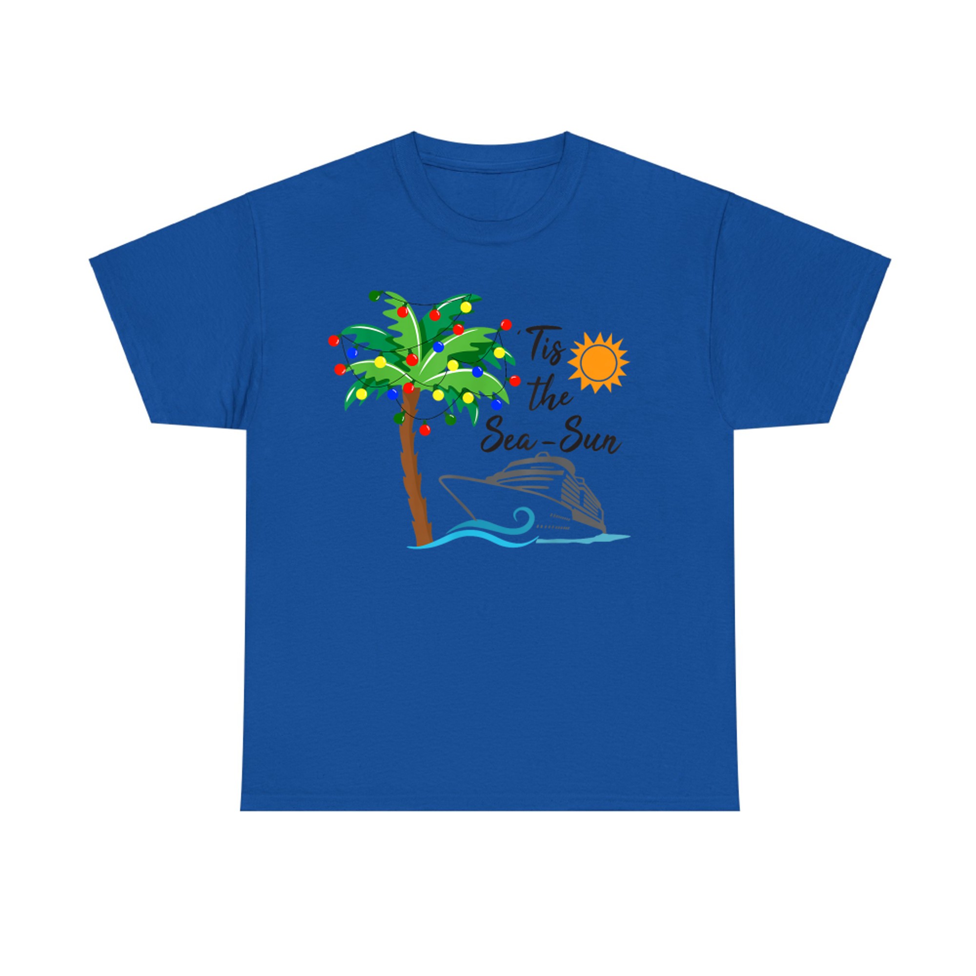 Tis the Sea Sun Christmas in July Beach Summer Cruise Squad T-Shirt